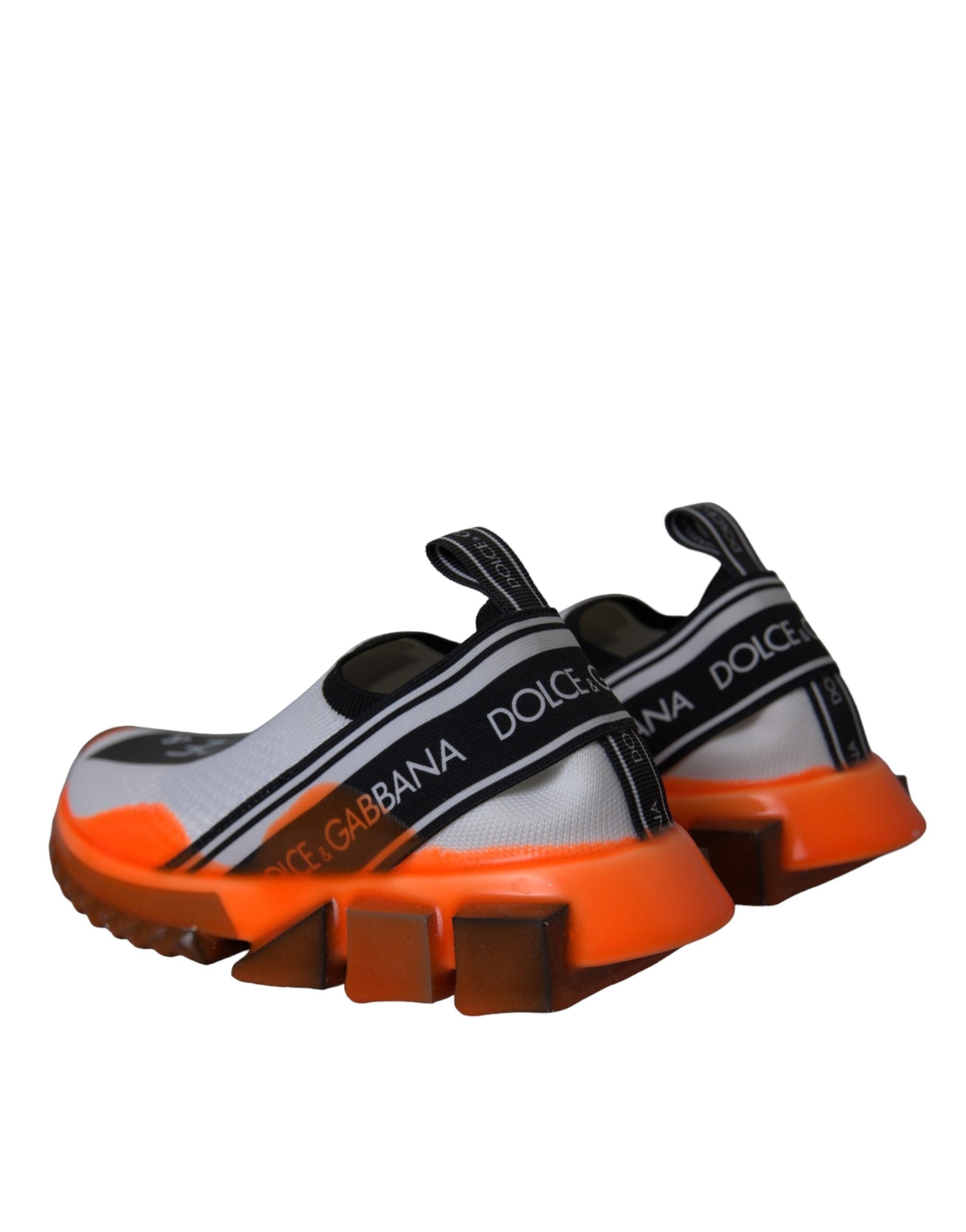 Dolce & Gabbana Black White Orange Slip On Sorrento Sneakers Shoes Glam Steals