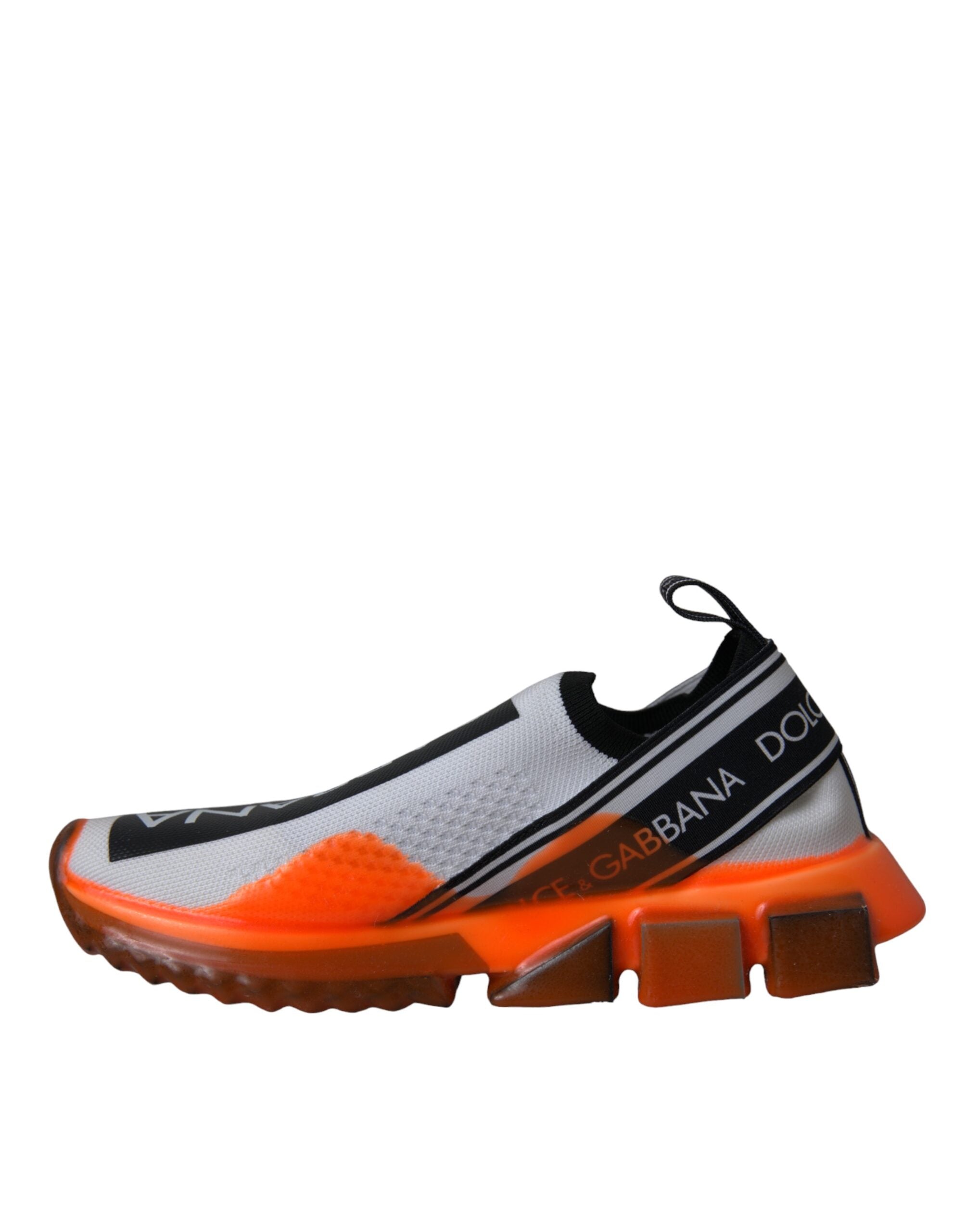 Dolce & Gabbana Black White Orange Slip On Sorrento Sneakers Shoes Glam Steals
