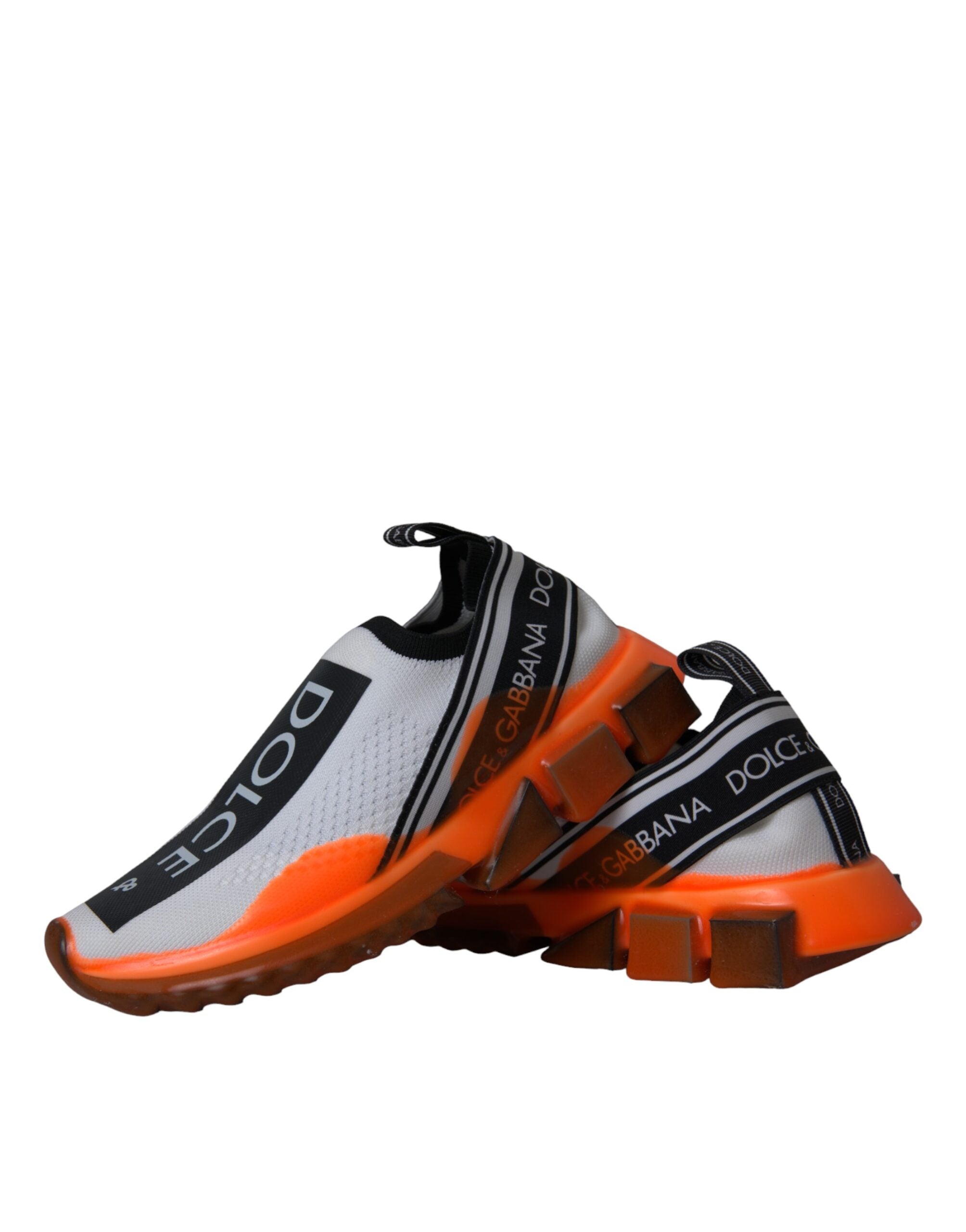 Dolce & Gabbana Black White Orange Slip On Sorrento Sneakers Shoes Glam Steals