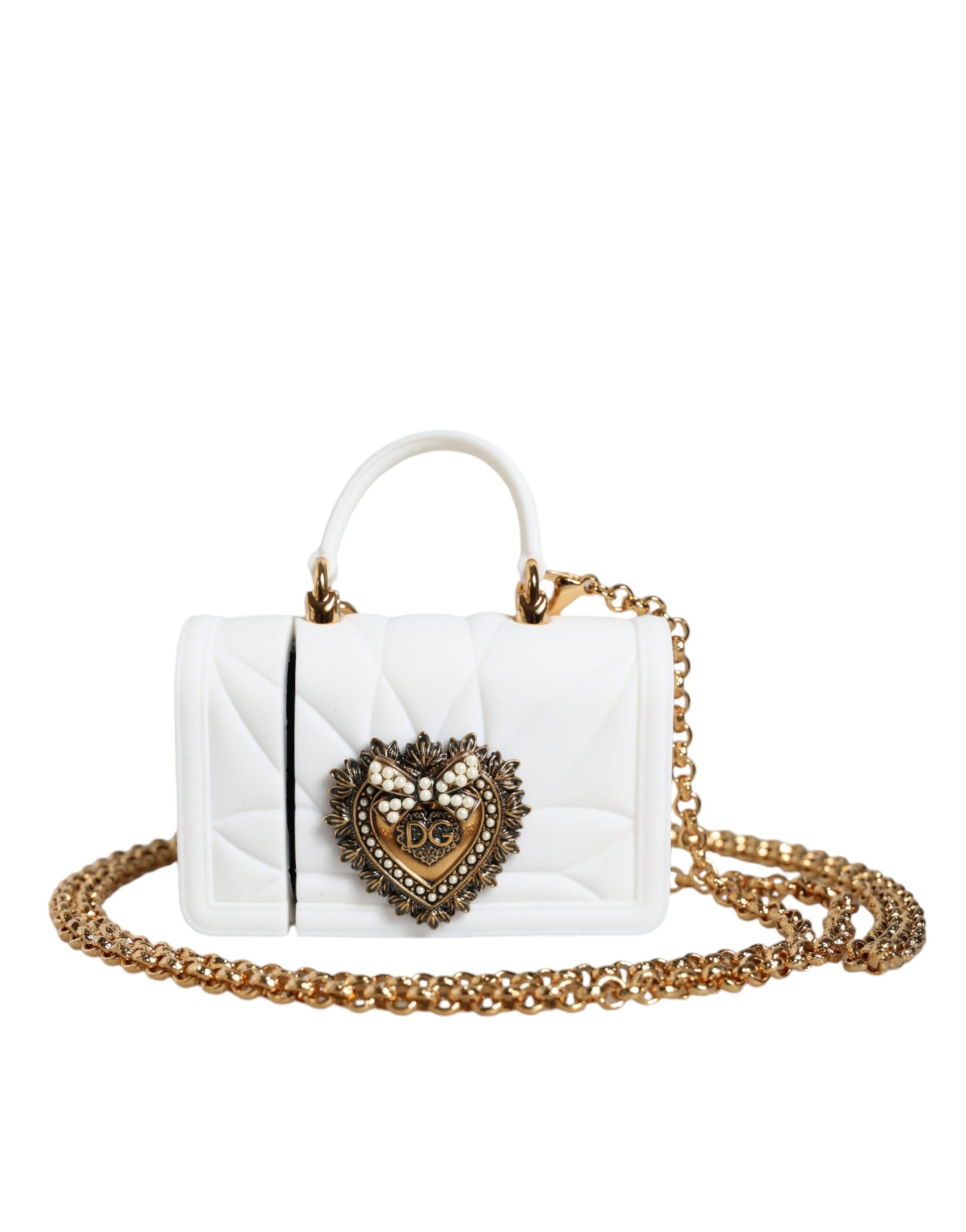 Dolce & Gabbana Silicone Devotion Heart Cover Hand Bag Airpod White Case