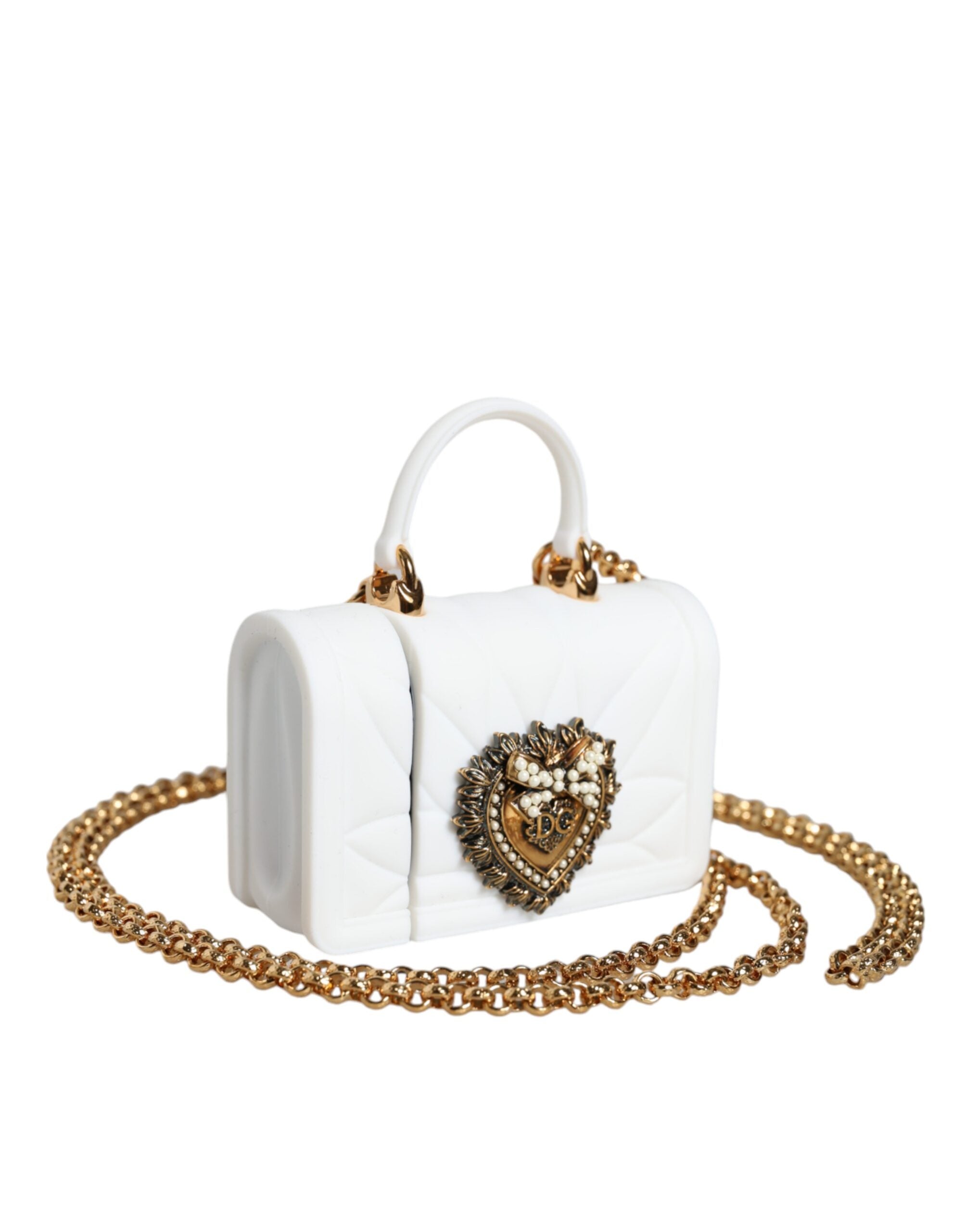 Dolce & Gabbana Silicone Devotion Heart Cover Hand Bag Airpod White Case