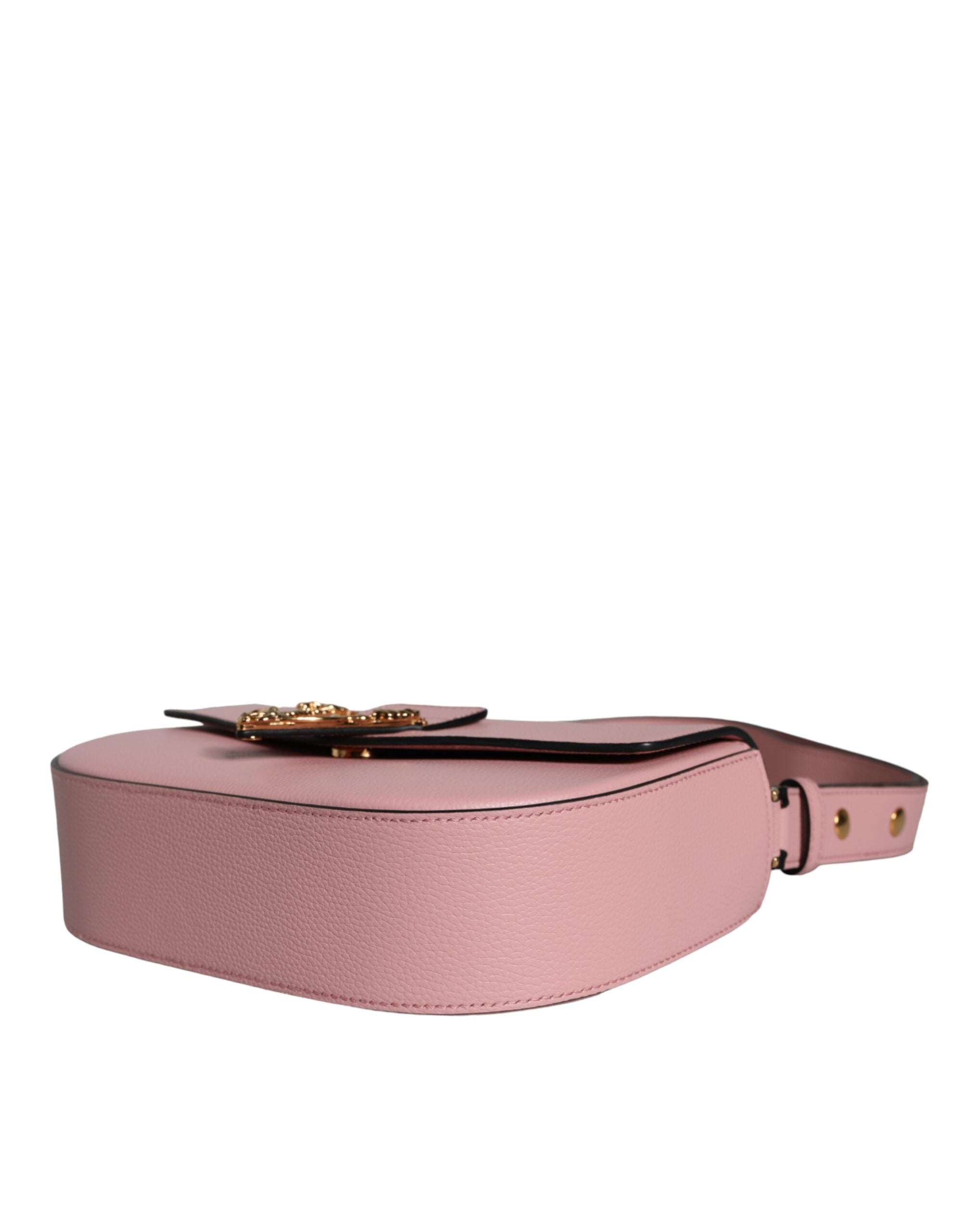 Versace Grainy Calf Leather Logo Crossbody Shoulder Pink Bag