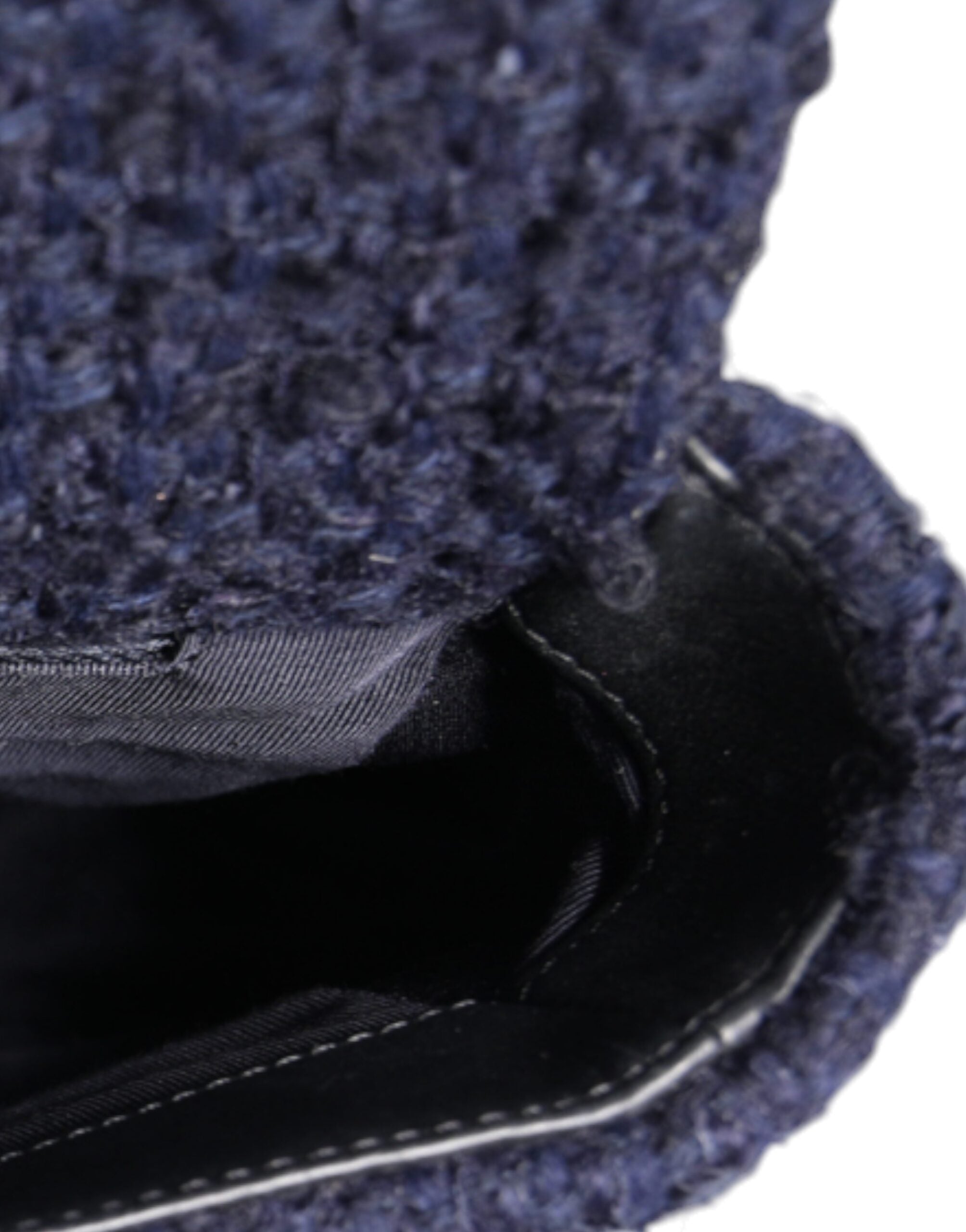 Chanel Dark Medium Flap Tweed Cc Chain Shoulder Blue Gold Gray Bag