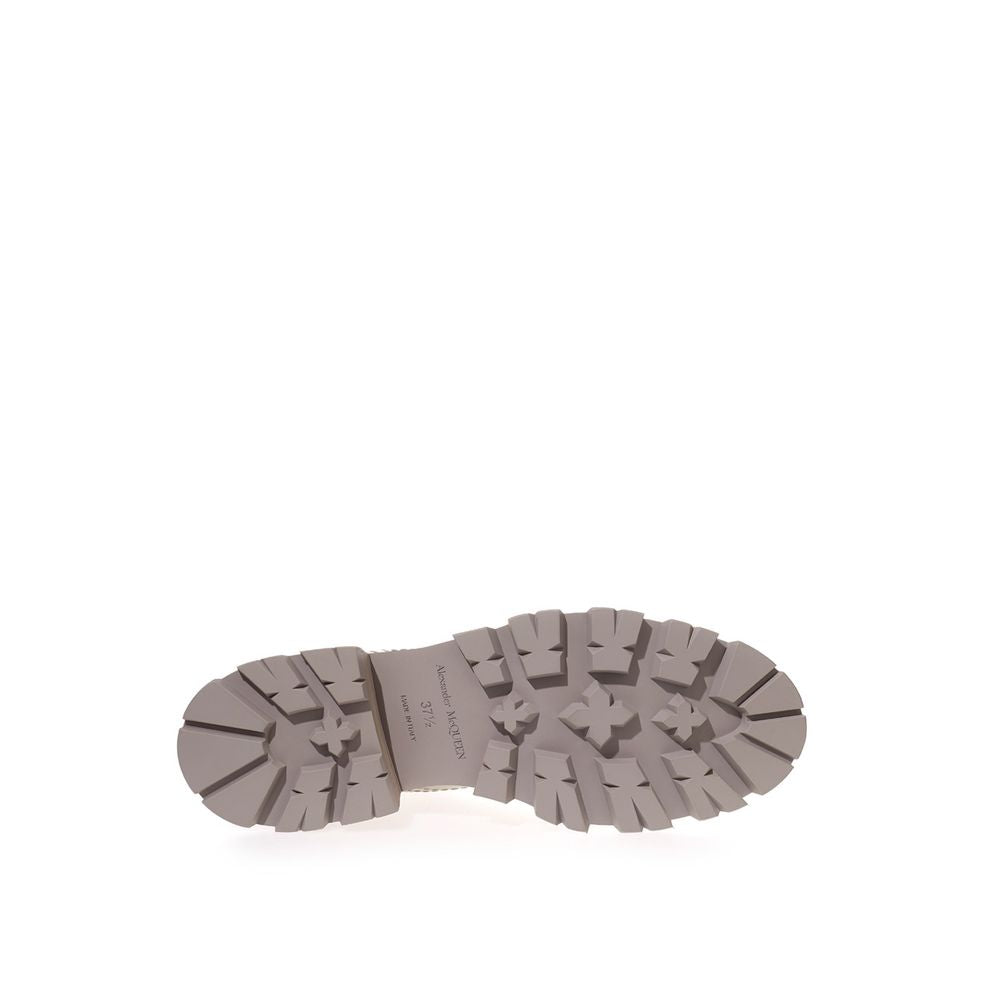 Alexander Mcqueen Gray Leather Chic Boots For Elegant Steps