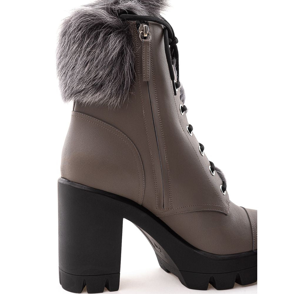Giuseppe Zanotti Gray Leather Eco Boot