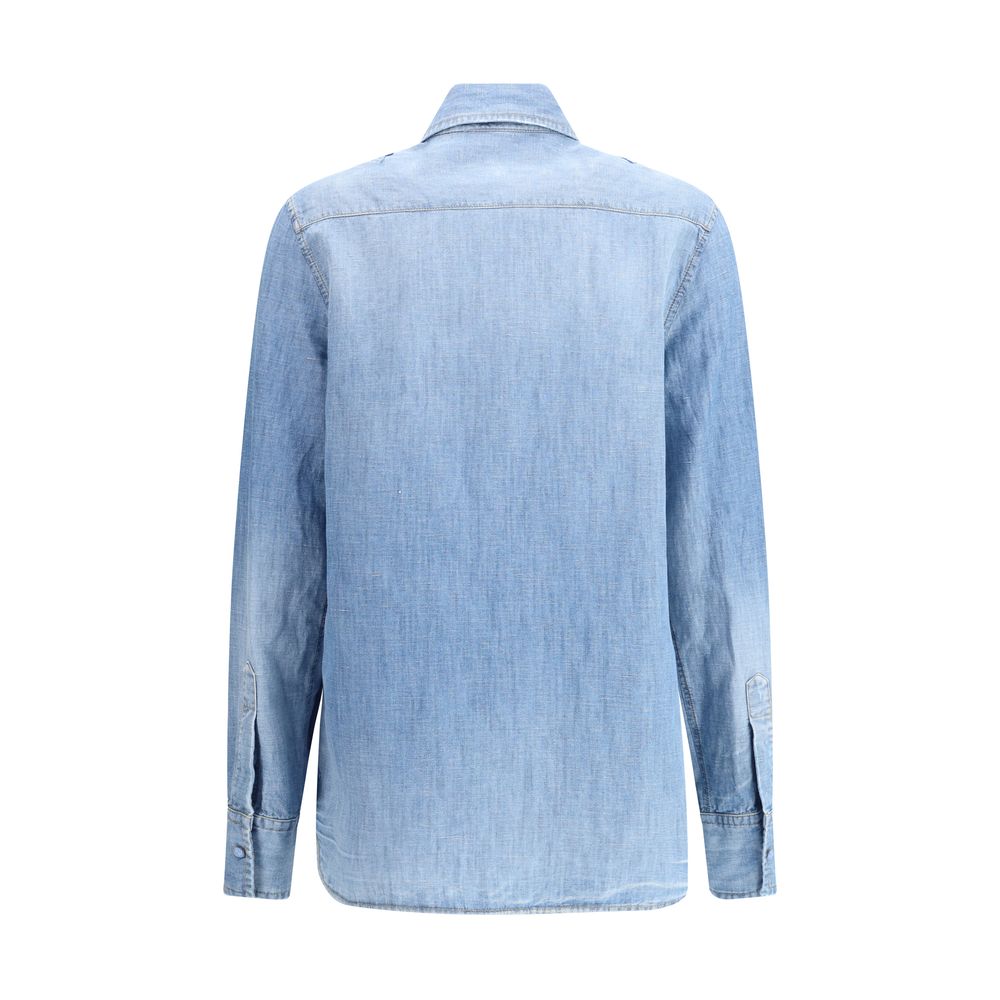 Ermanno Scervino Denim Embroidery Shirt