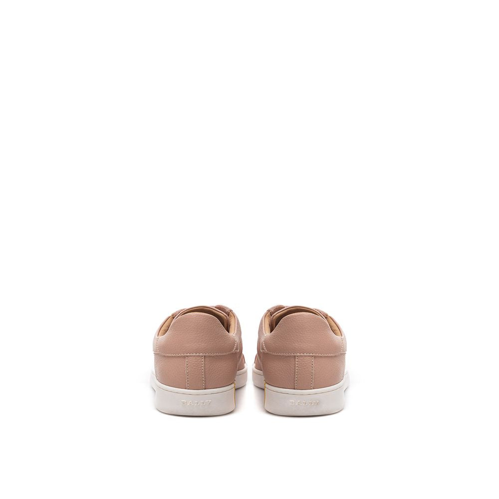 Bally Elegant Cotton Leather Pink Sneakers