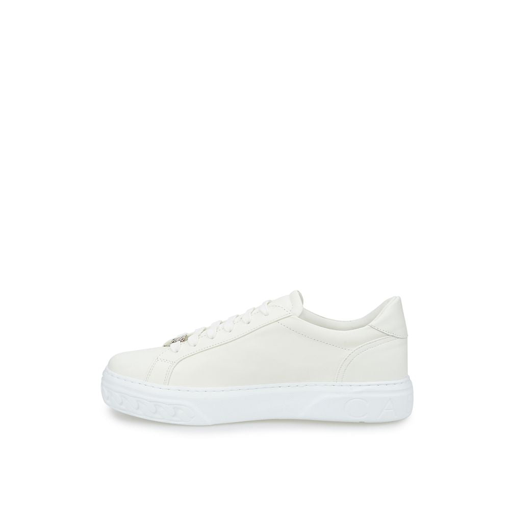 Casadei Sleek Leather White Sneakers