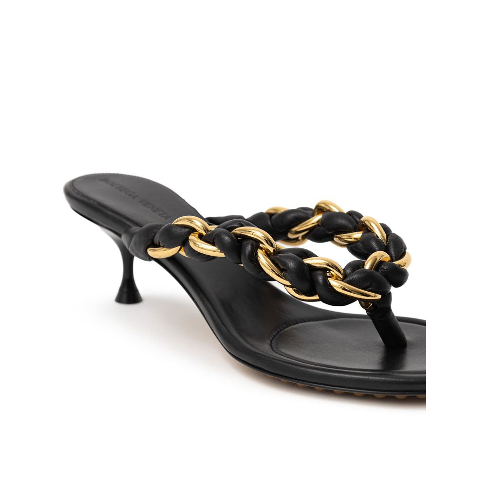 Bottega Veneta Black Leather Sandals