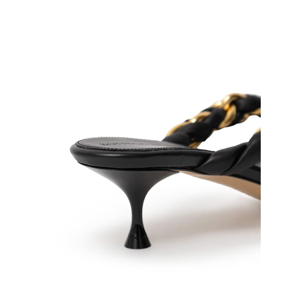 Bottega Veneta Black Leather Sandals