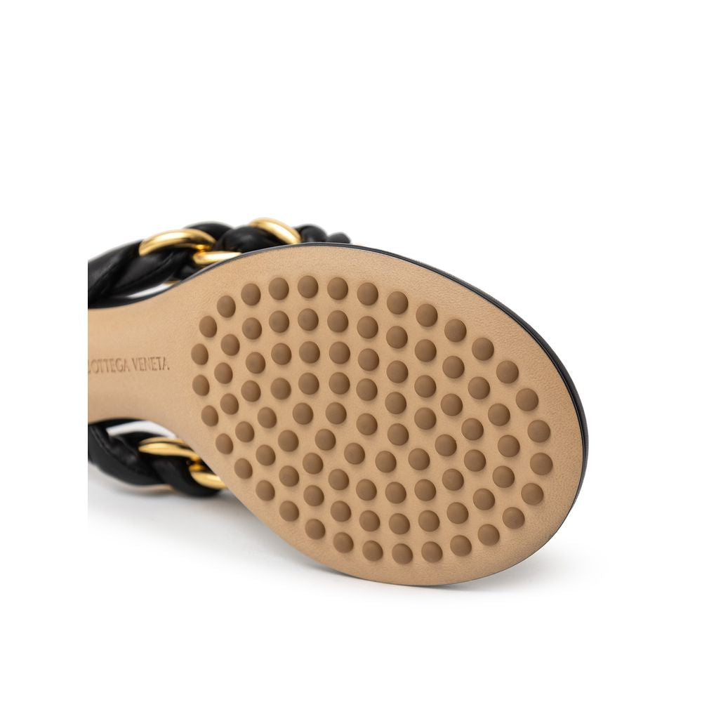 Bottega Veneta Black Leather Sandals