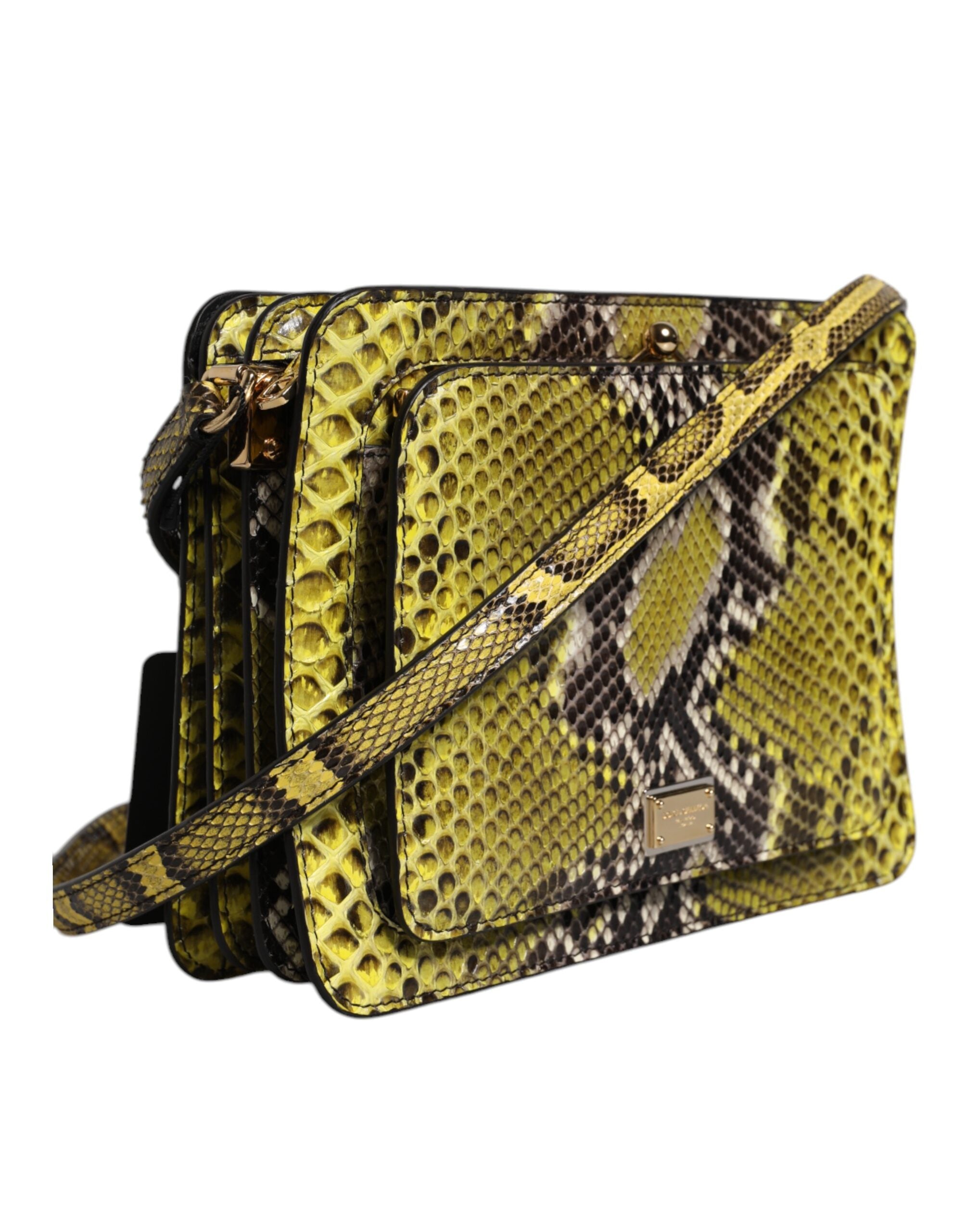 Dolce & Gabbana Green Leather Exotic Dg Plaque Crossbody Clutch Bag