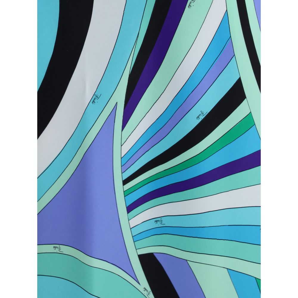 Emilio Pucci Iride Print Long Dress With Cape