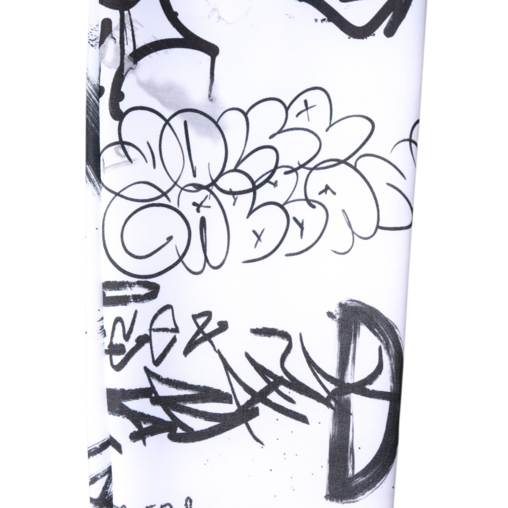 Dolce & Gabbana White Cotton Graffiti Over Calf Stockings Socks
