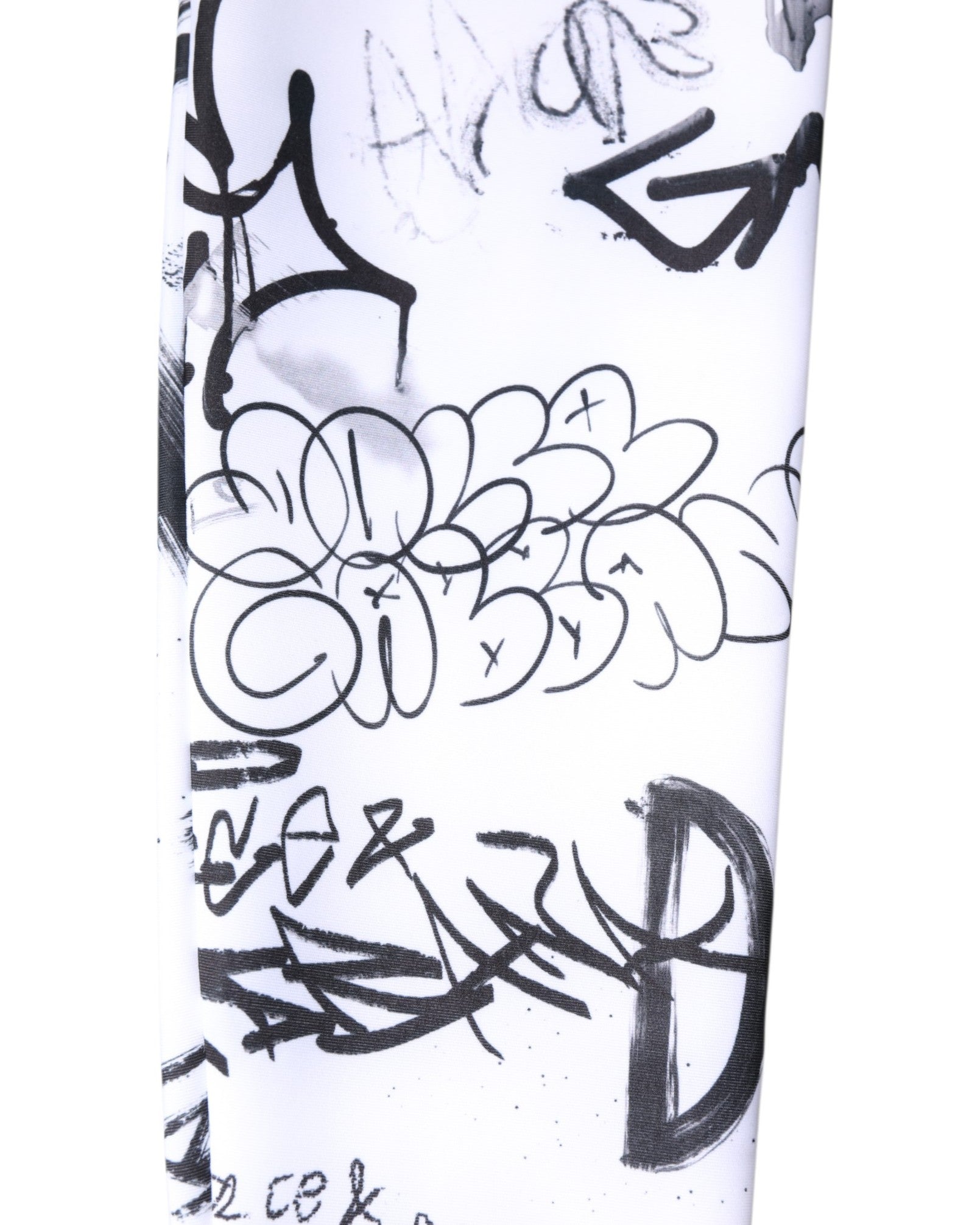 Dolce & Gabbana White Cotton Graffiti Over Calf Stockings Socks