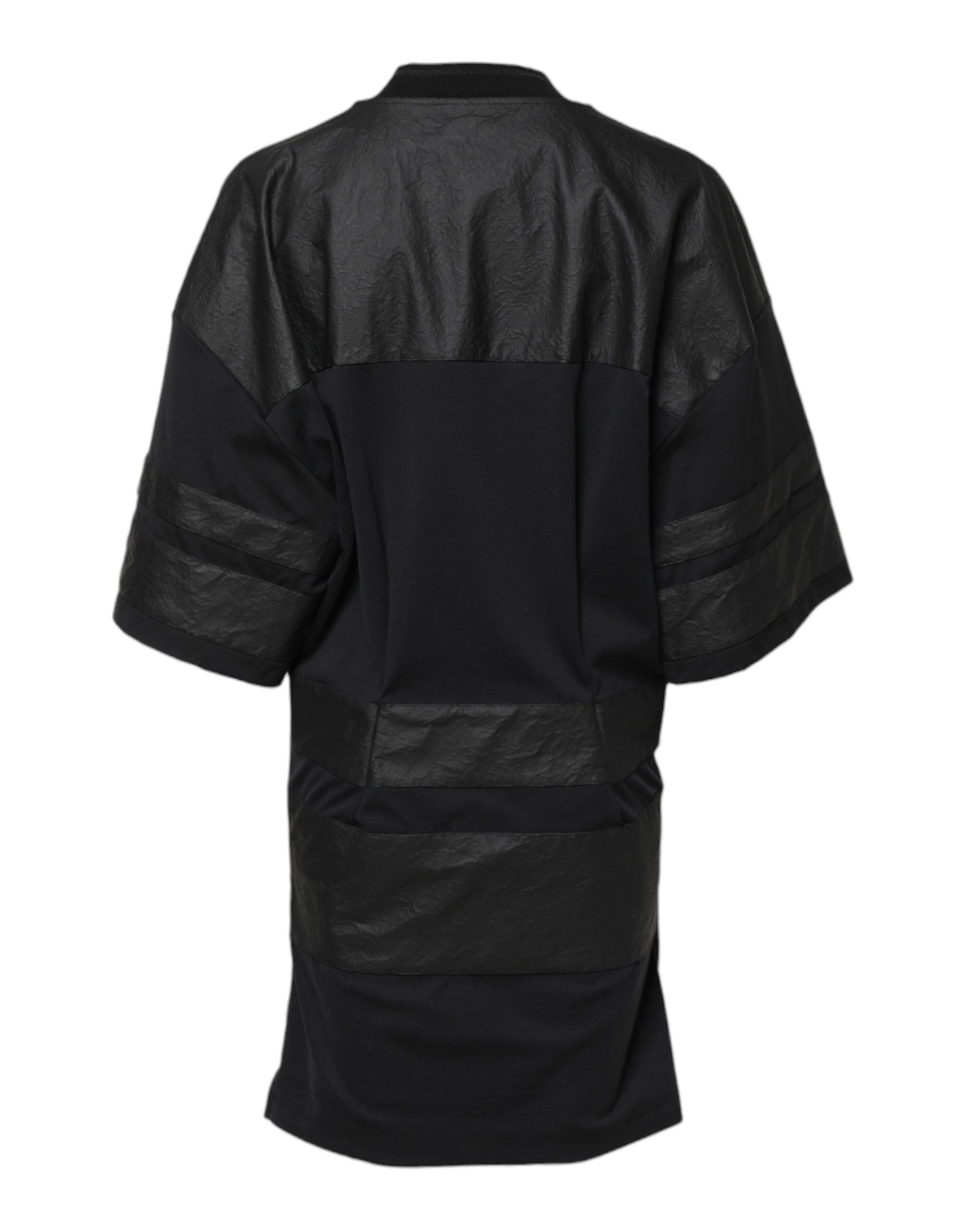 Dolce & Gabbana Black Cotton Short Sleeves V Neck T-Shirt