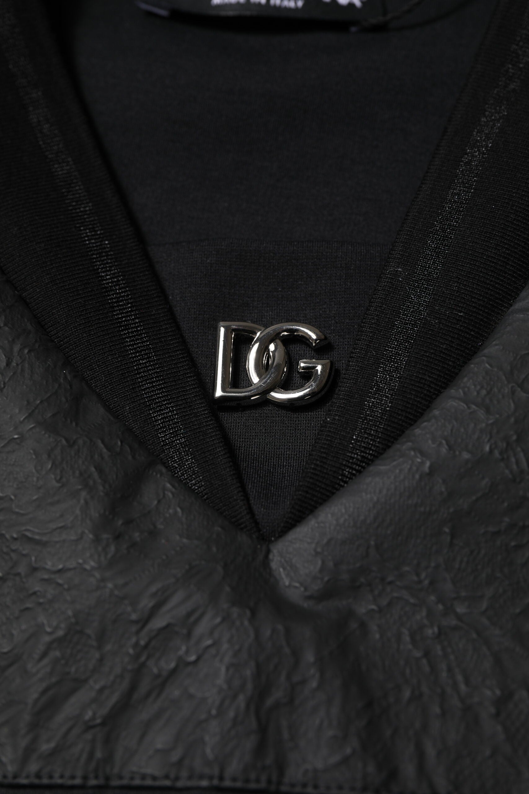 Dolce & Gabbana Black Cotton Short Sleeves V Neck T-Shirt