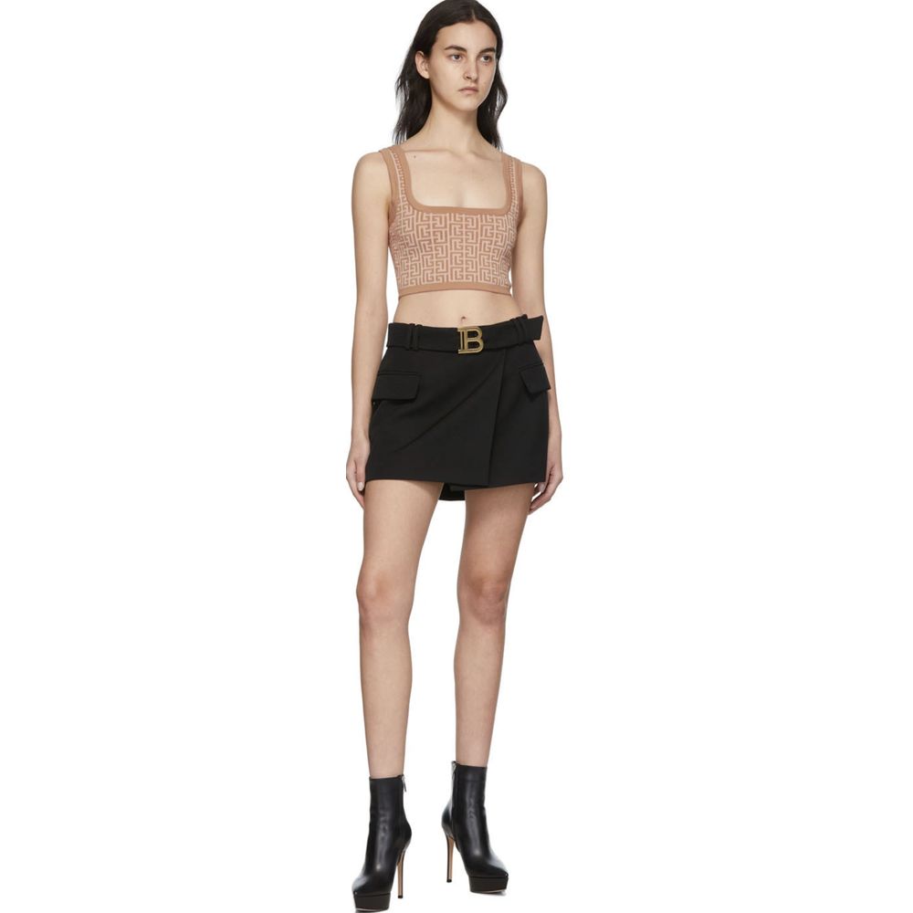 Balmain Beige Wool Top & T-Shirt