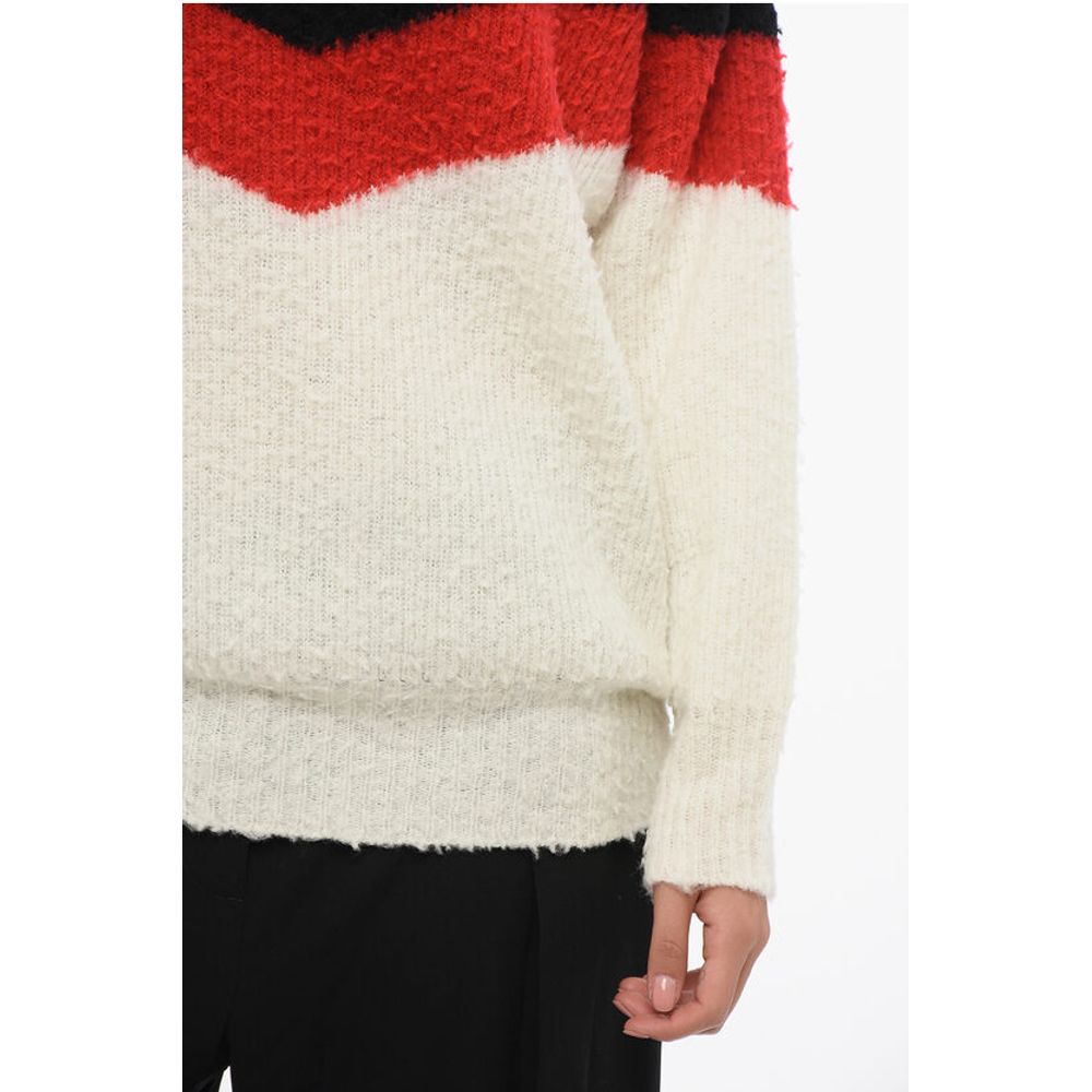 Stella Mccartney Wool Crew Neck Blend Pullover With Color Block Design