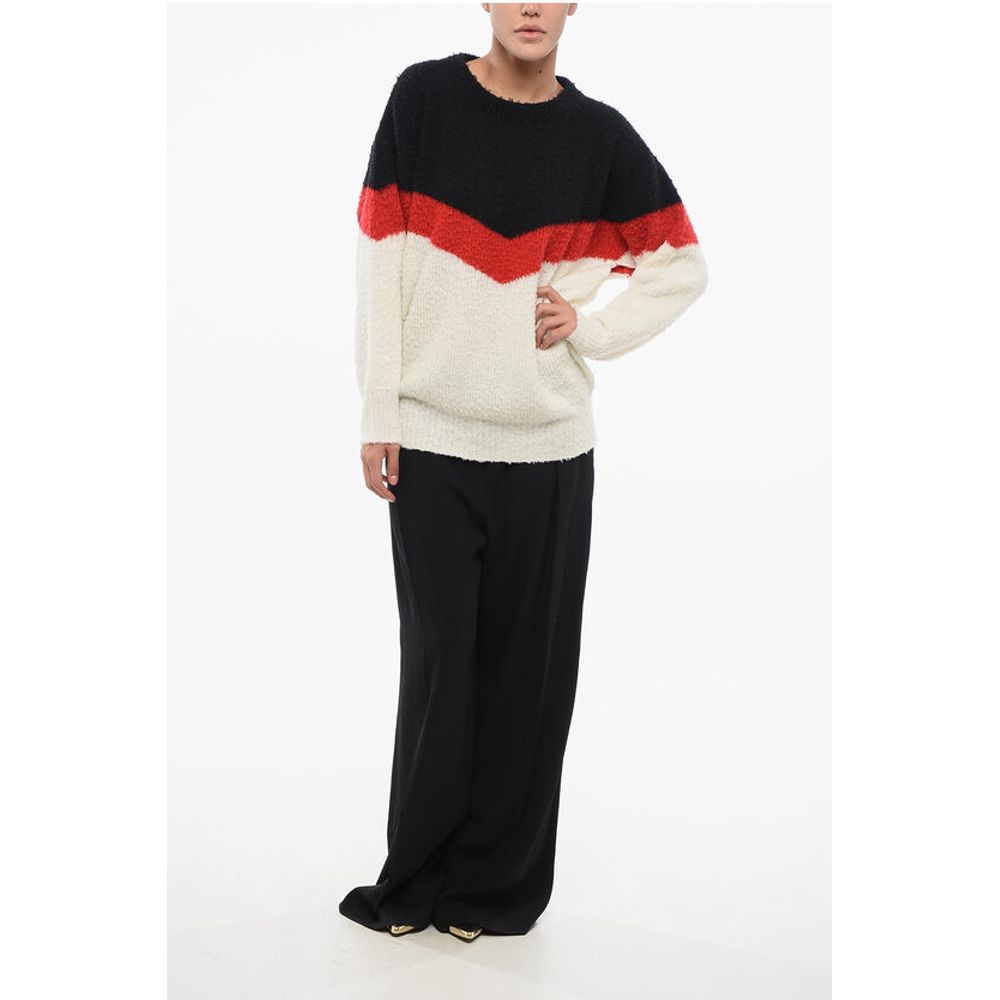 Stella Mccartney Wool Crew Neck Blend Pullover With Color Block Design