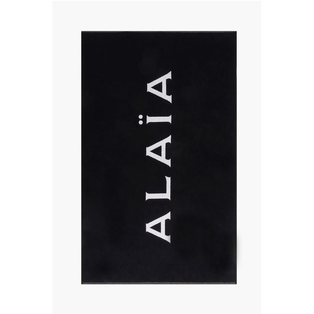 Alaïa Cotton Terry Beach Towel With Contrasting Logo