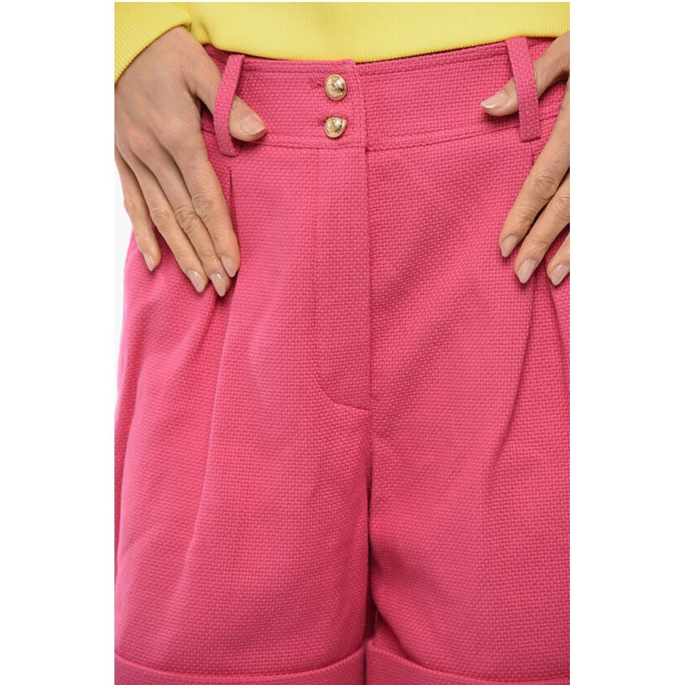 Balmain Cotton Single Pleated Tweed Shorts