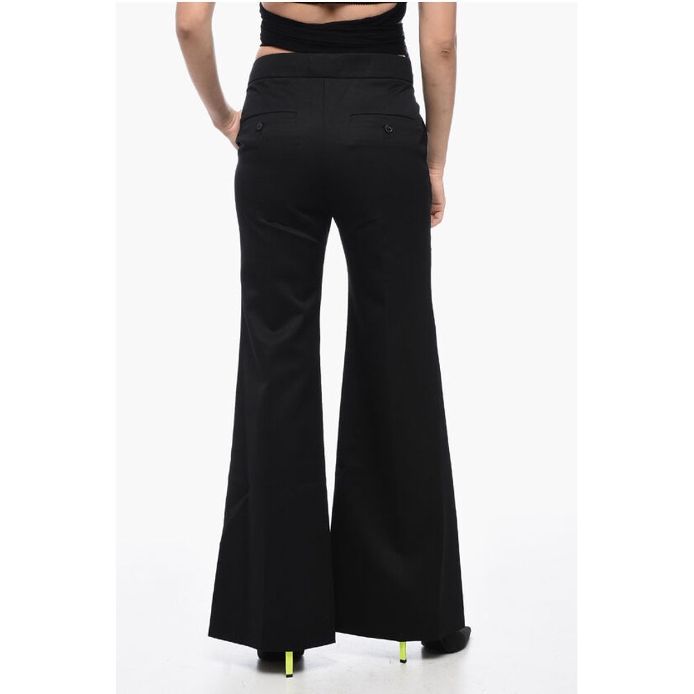 Givenchy Mohair Blend Wide Leg Pant With Concealed Closure