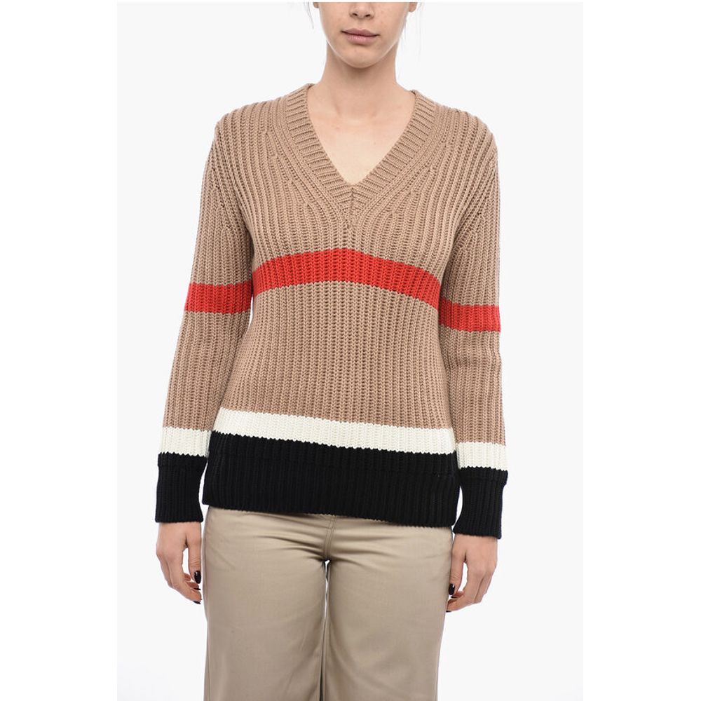 Burberry V Neck Cashmere Blend Jumper
