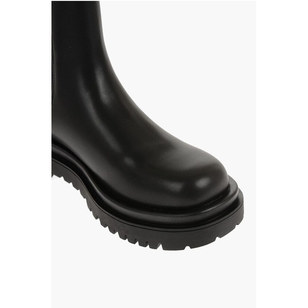 Versace Leather Jeans Couture Faux Drew Chelsea Boots With Contrasti