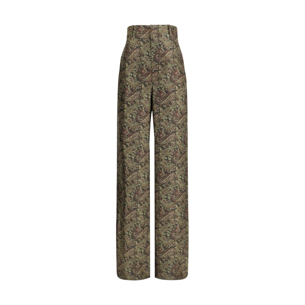 Saint Laurent Silk Paisley Patterned Pant