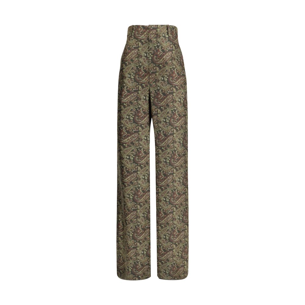 Saint Laurent Silk Paisley Patterned Pant