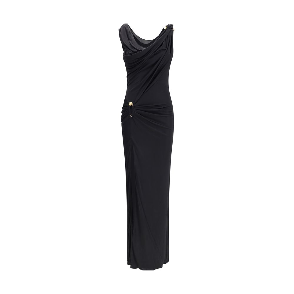 Versace Jersey Draped Long Dress