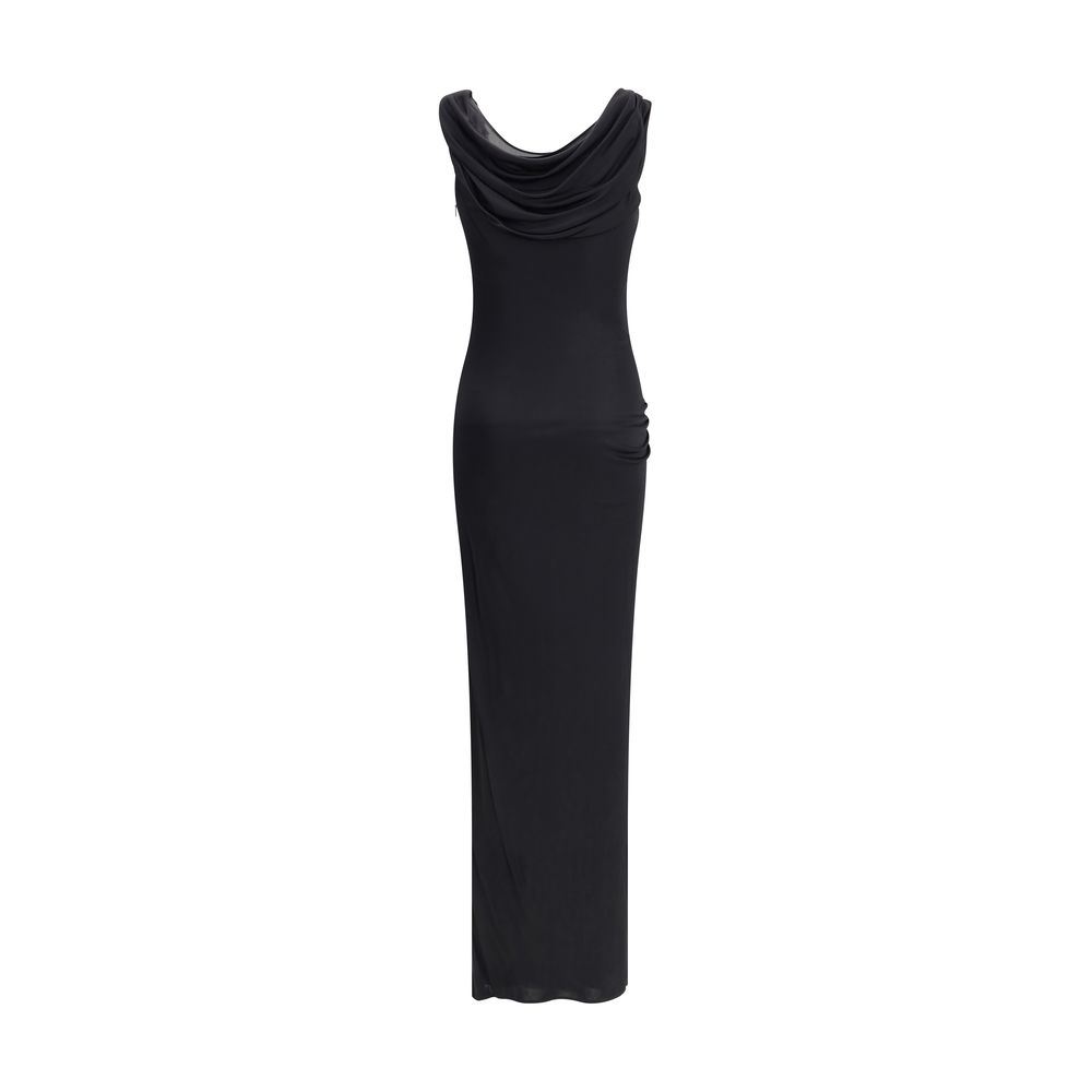 Versace Jersey Draped Long Dress