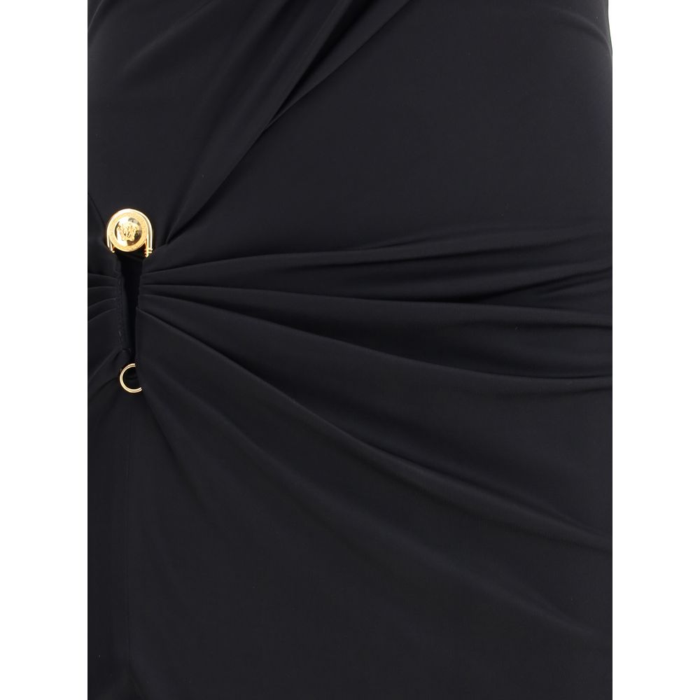 Versace Jersey Draped Long Dress