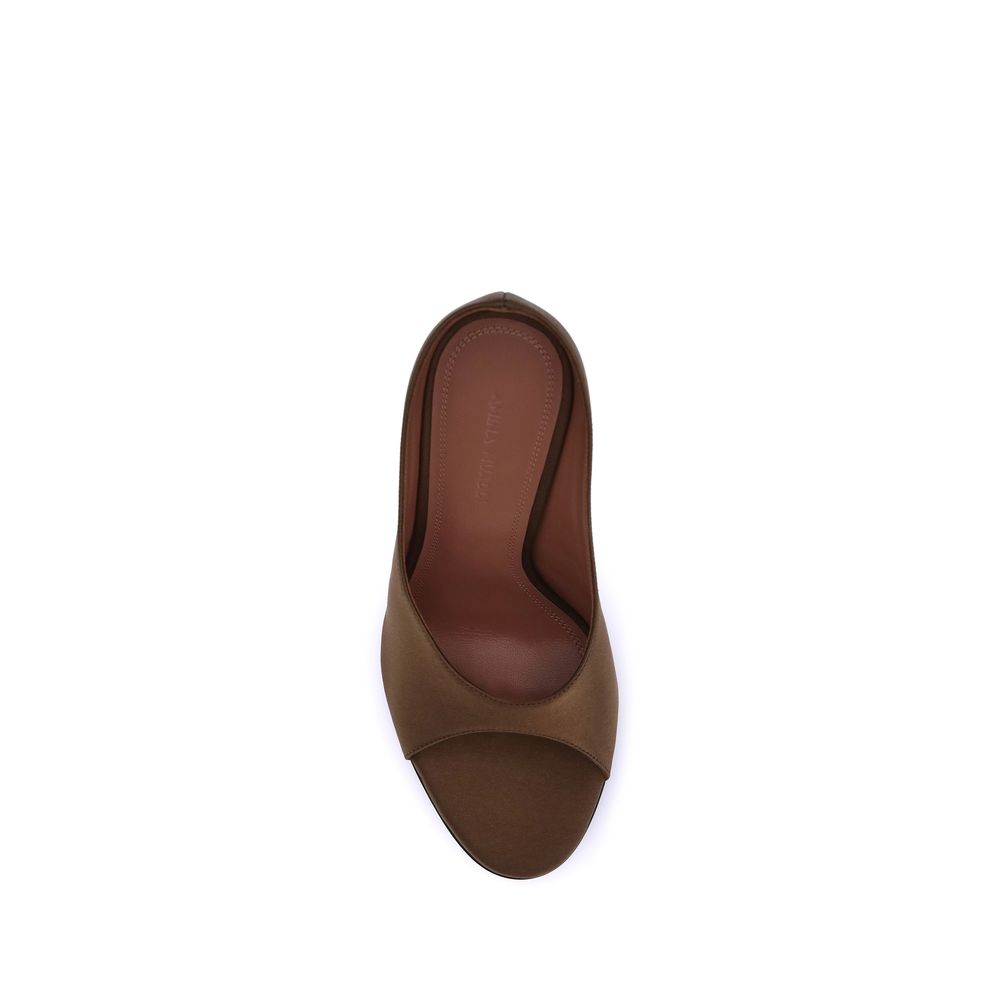 Amina Muaddi Satin Anok Sandals