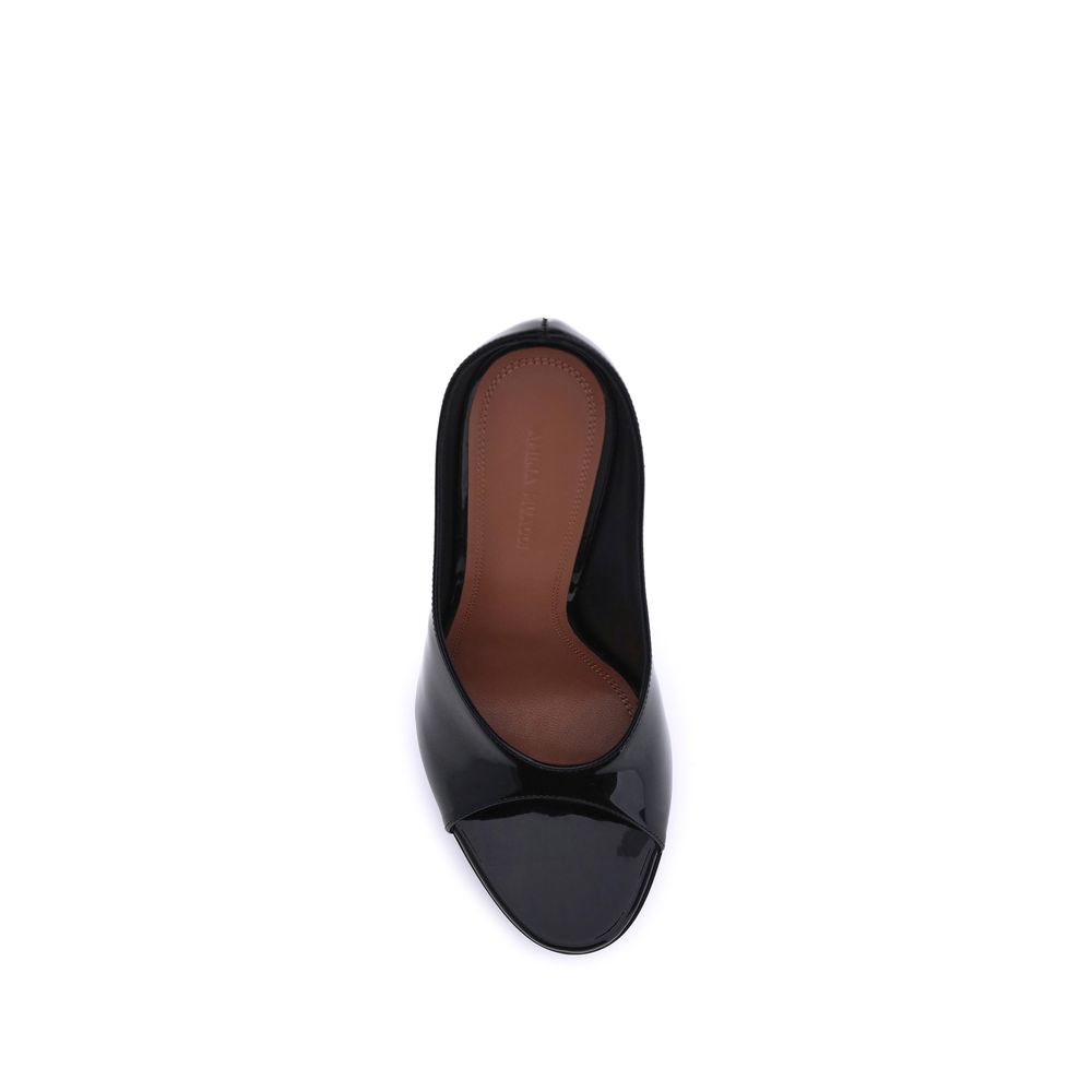 Amina Muaddi Leather Anok Sandals