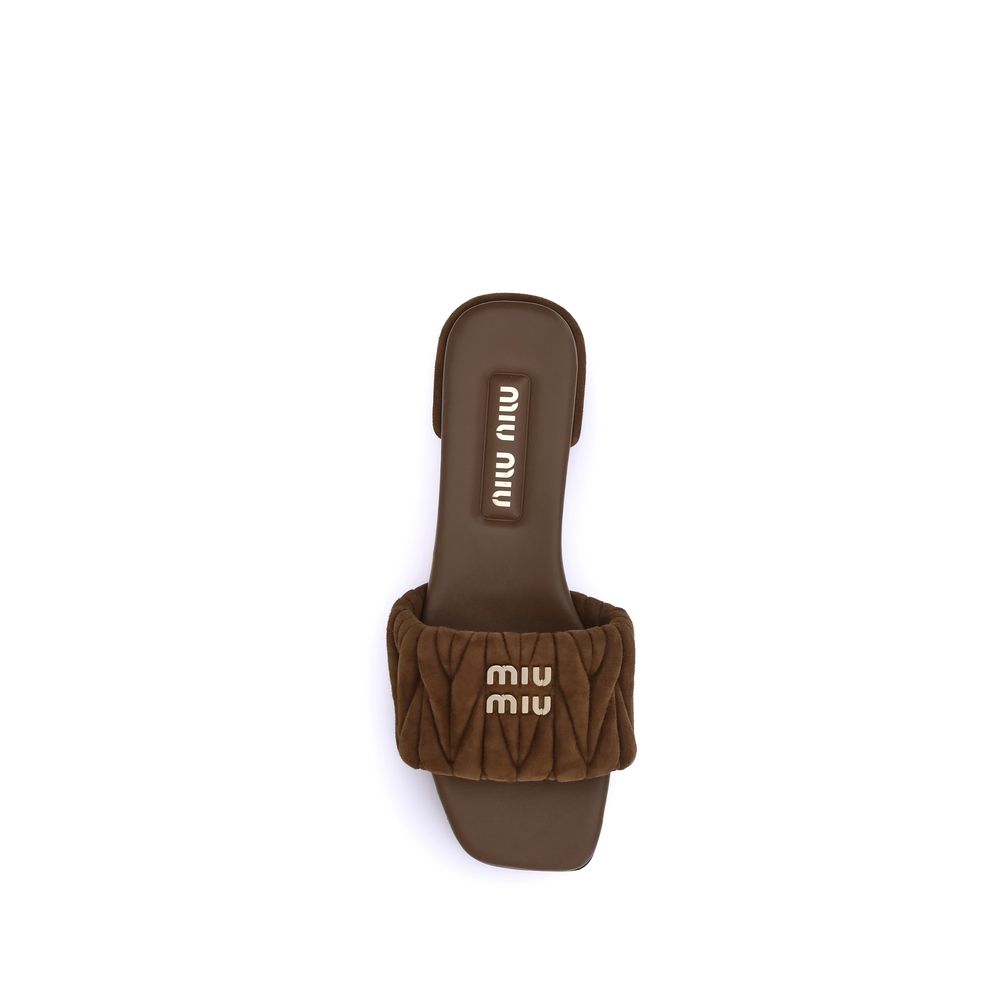 Miu Miu Leather Matelassé Nappa Sandals