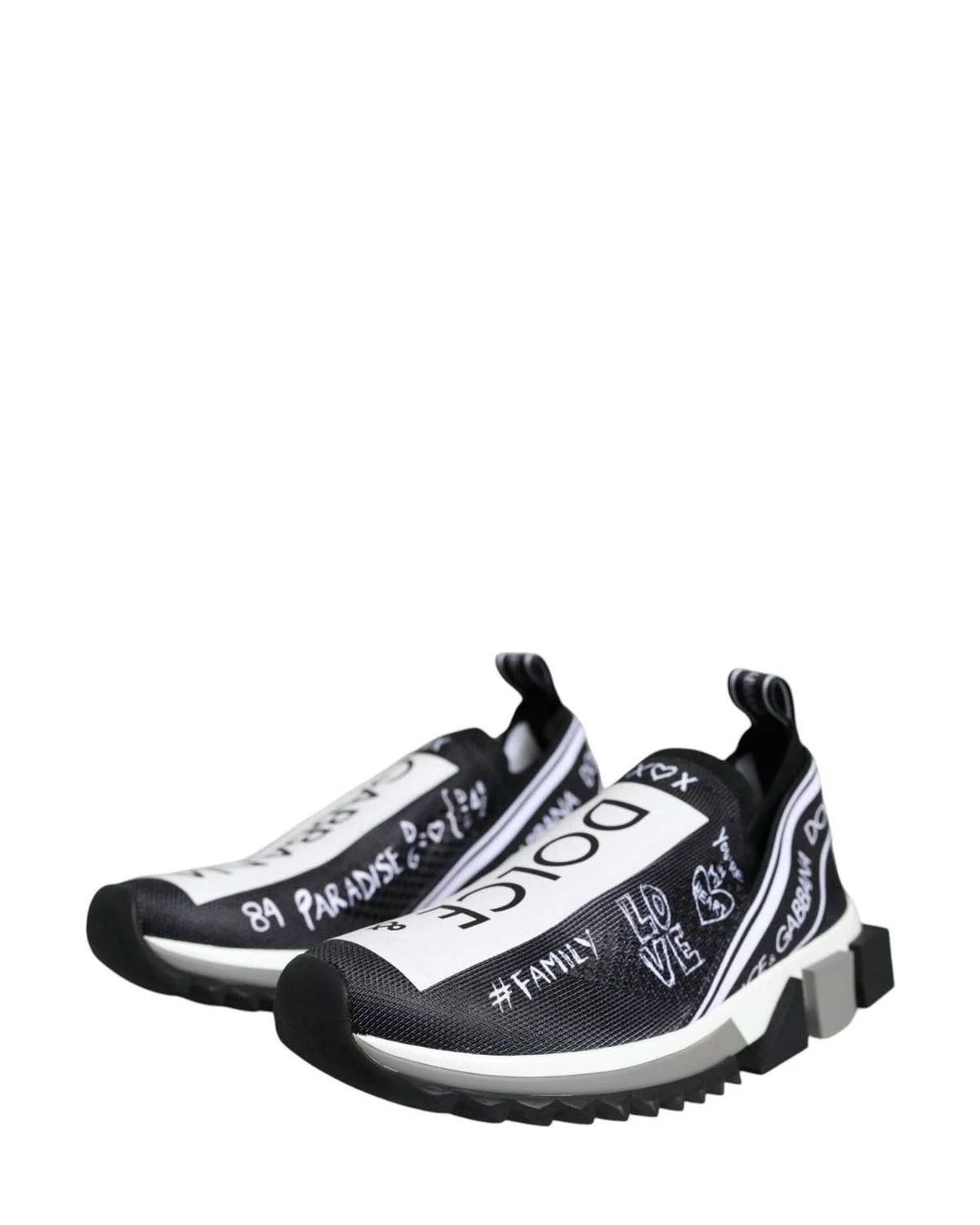 Dolce & Gabbana Black White Sorrento Low Top Sneakers Shoes Sneakers