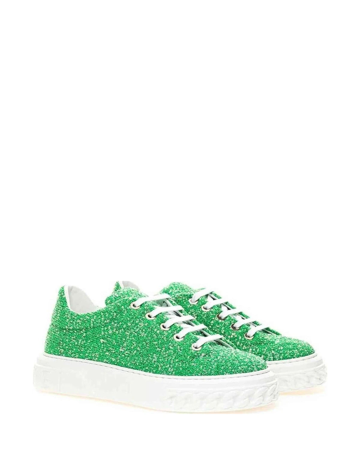 Casadei Emerald Elegance Leather Sneakers Sneakers