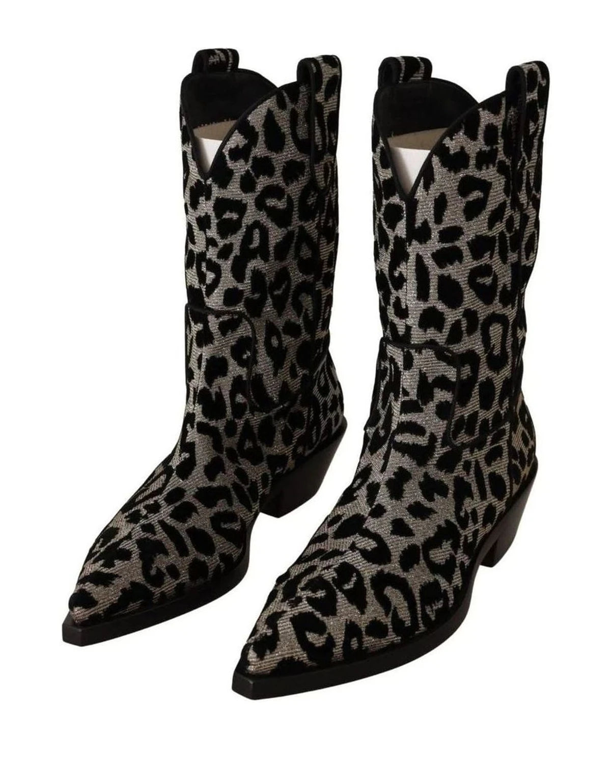 Dolce & Gabbana Elegant Leopard Print Mid Calf Boots Boots