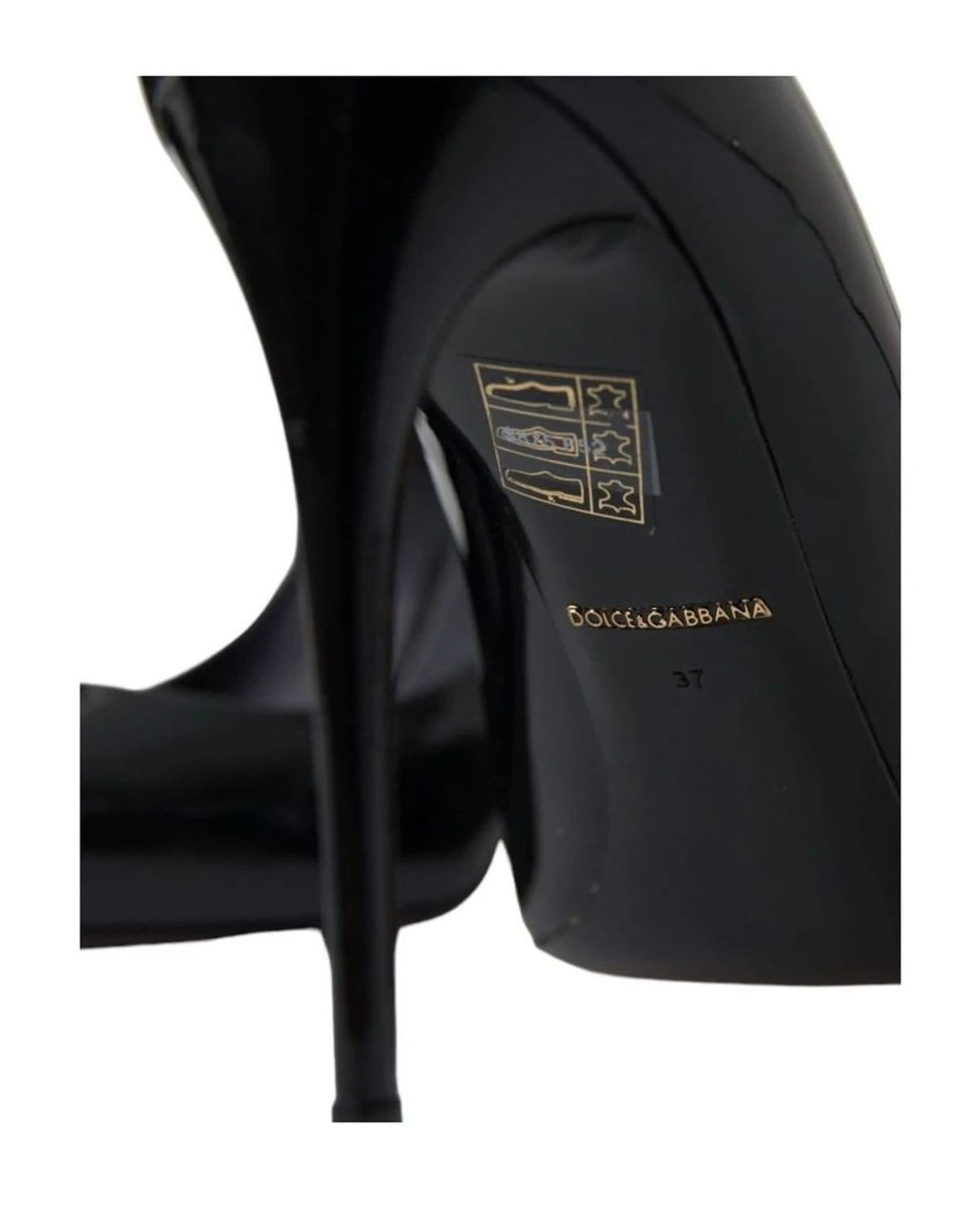 Dolce & Gabbana Black Elegant Patent Stiletto Heels Heels