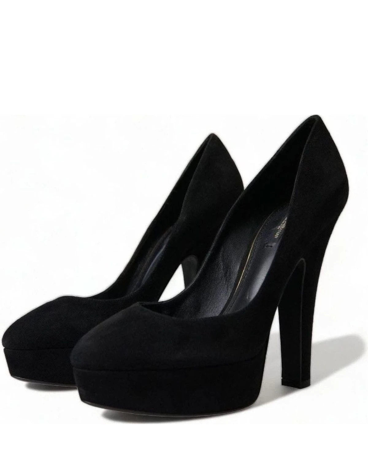 Dolce & Gabbana Black Suede Heeled Pumps Sophistication Heels