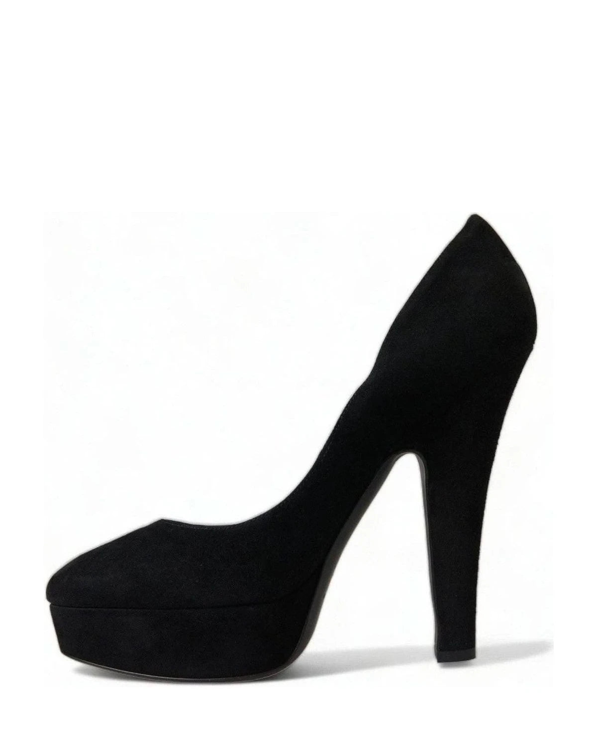 Dolce & Gabbana Black Suede Heeled Pumps Sophistication Heels