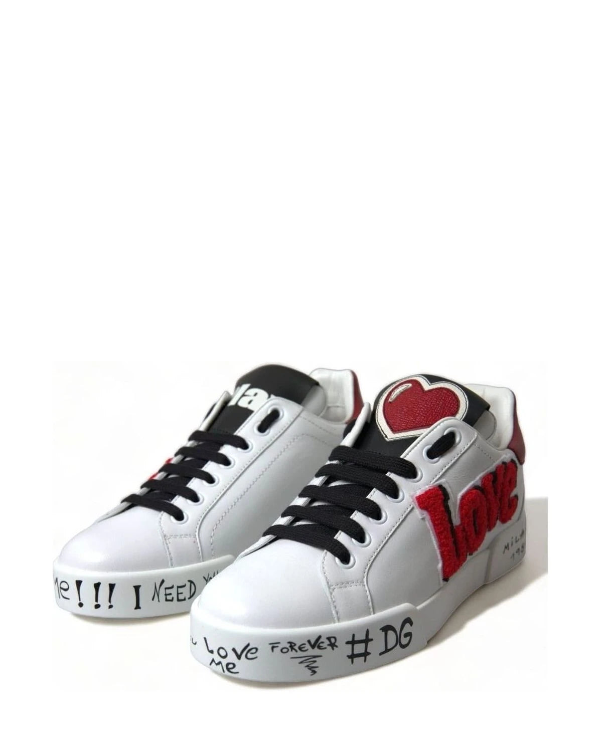 Dolce & Gabbana White Chic Portofino Leather Sneakers Sneakers