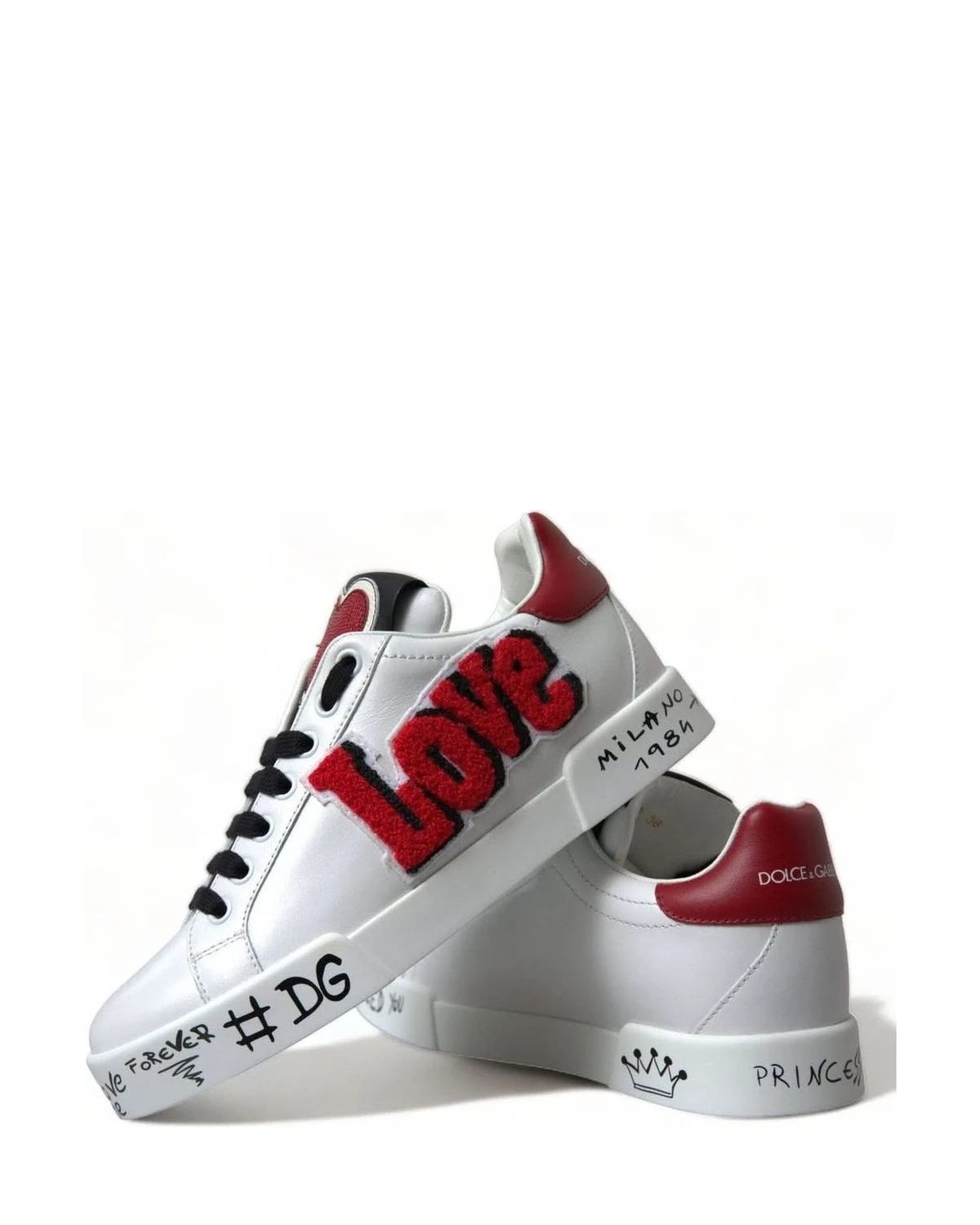 Dolce & Gabbana White Chic Portofino Leather Sneakers Sneakers