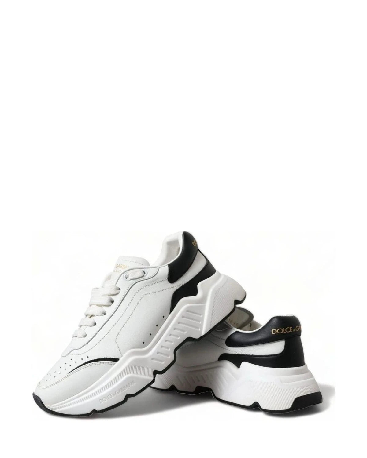 Dolce & Gabbana Black White Chic Daymaster Leather Sneakers Sneakers