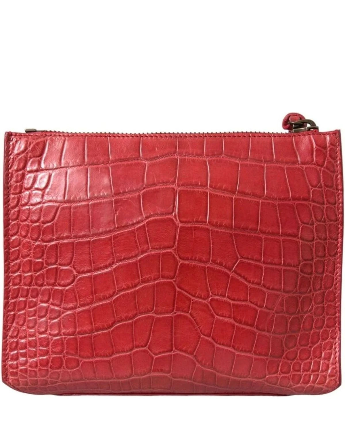 Balenciaga Exotic Red Alligator Leather Clutch Clutch Bags
