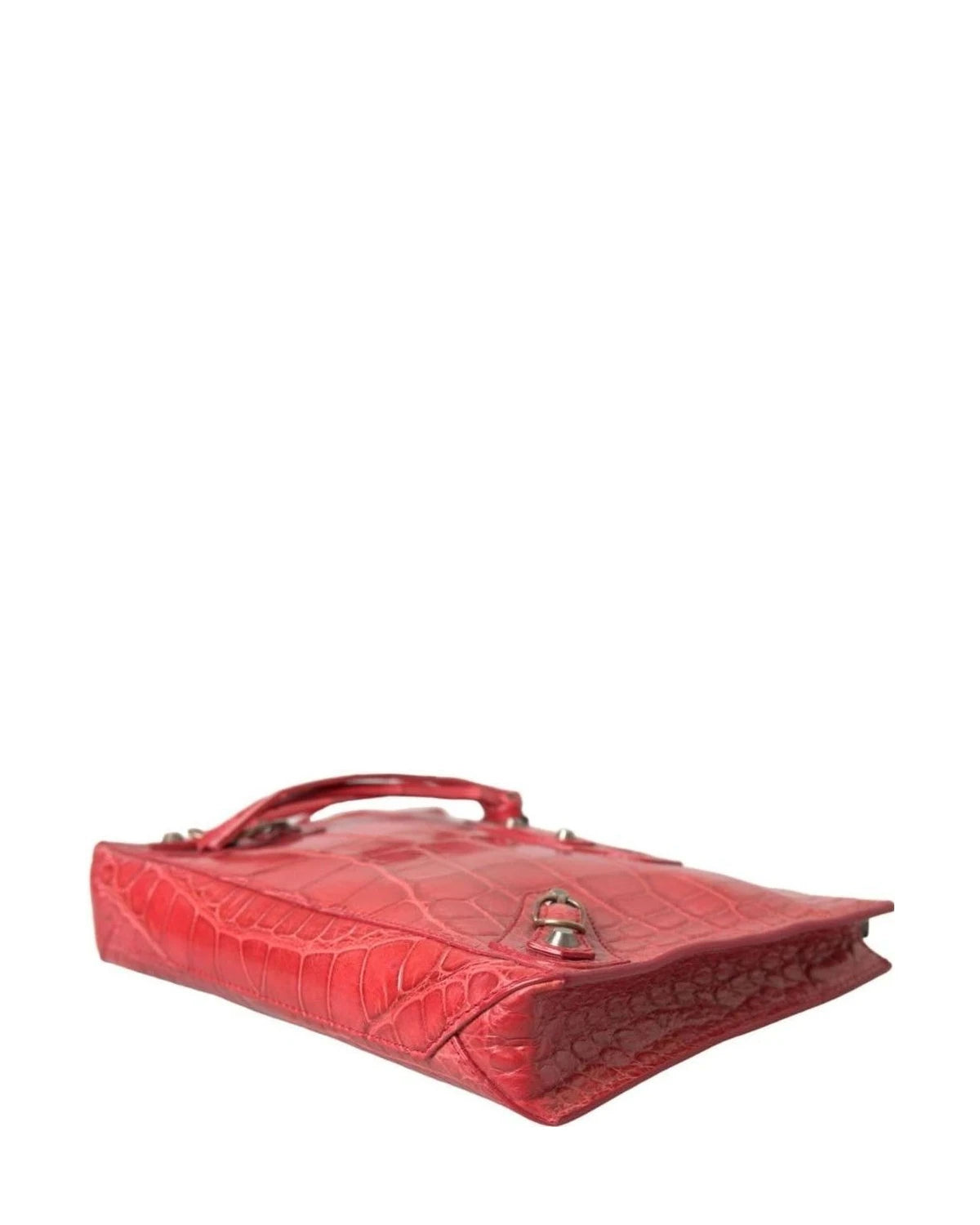 Balenciaga Exotic Red Alligator Leather Clutch Clutch Bags