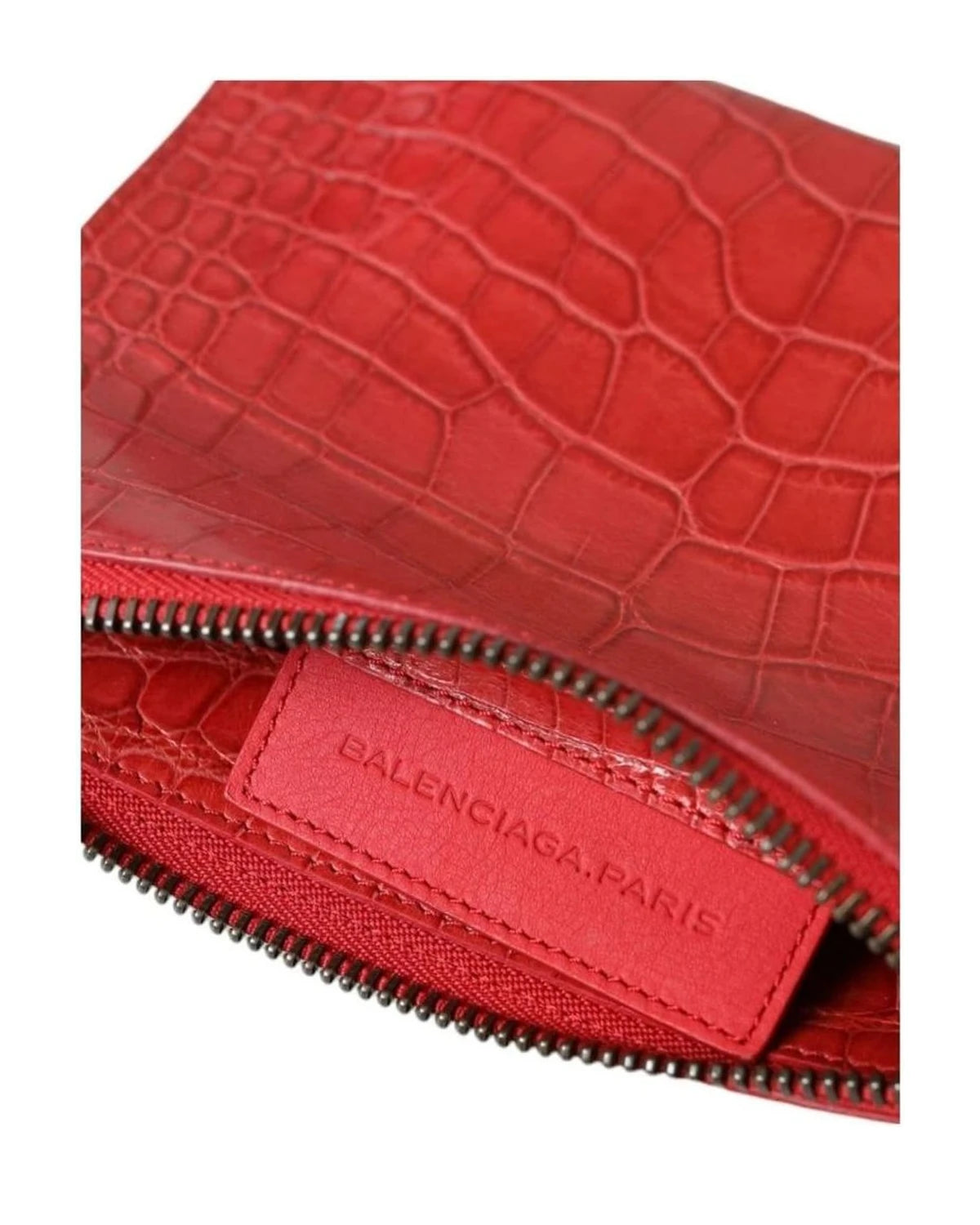 Balenciaga Exotic Red Alligator Leather Clutch Clutch Bags