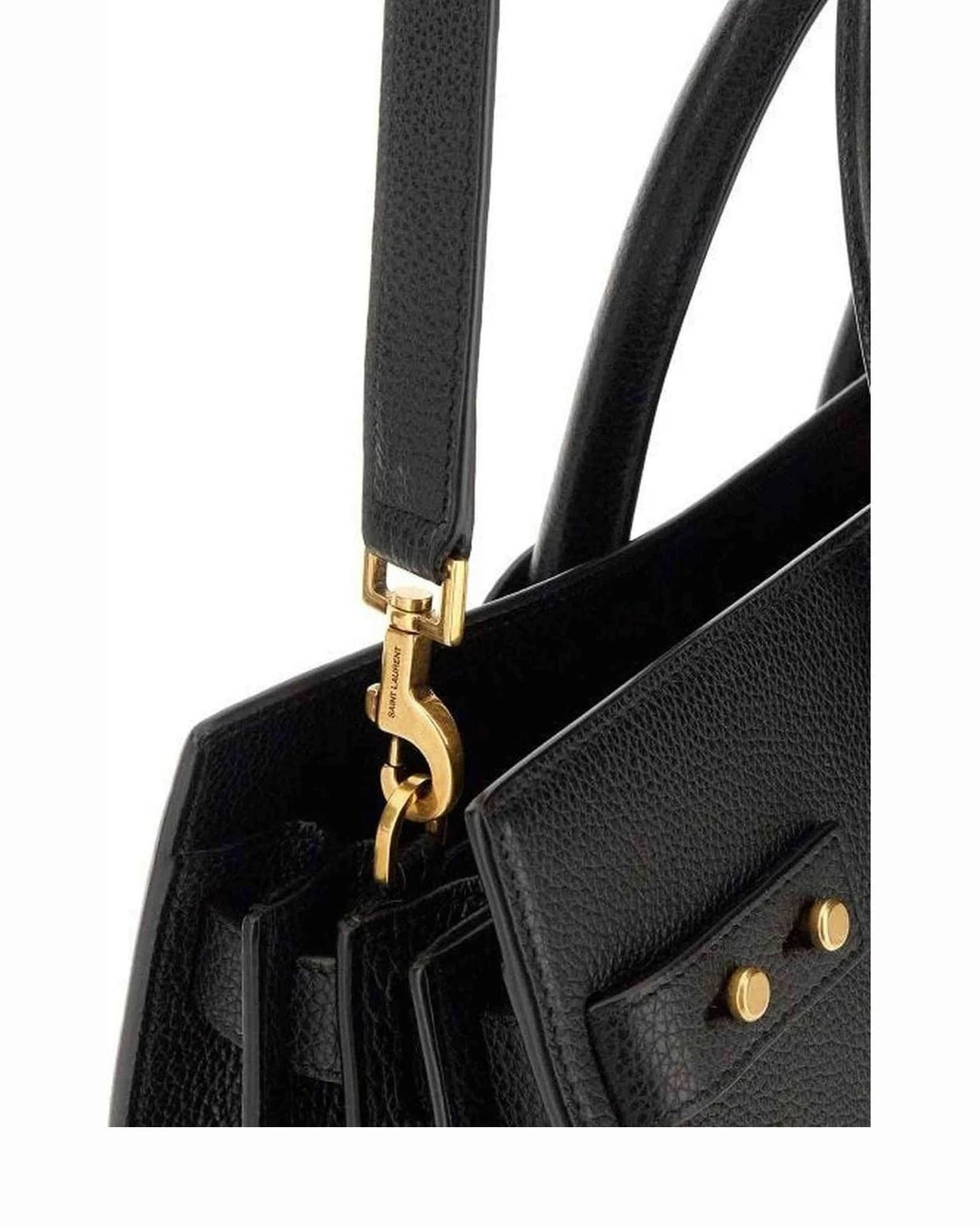 Saint Laurent Black Calf Leather Sac De Jour Handbag Handbags